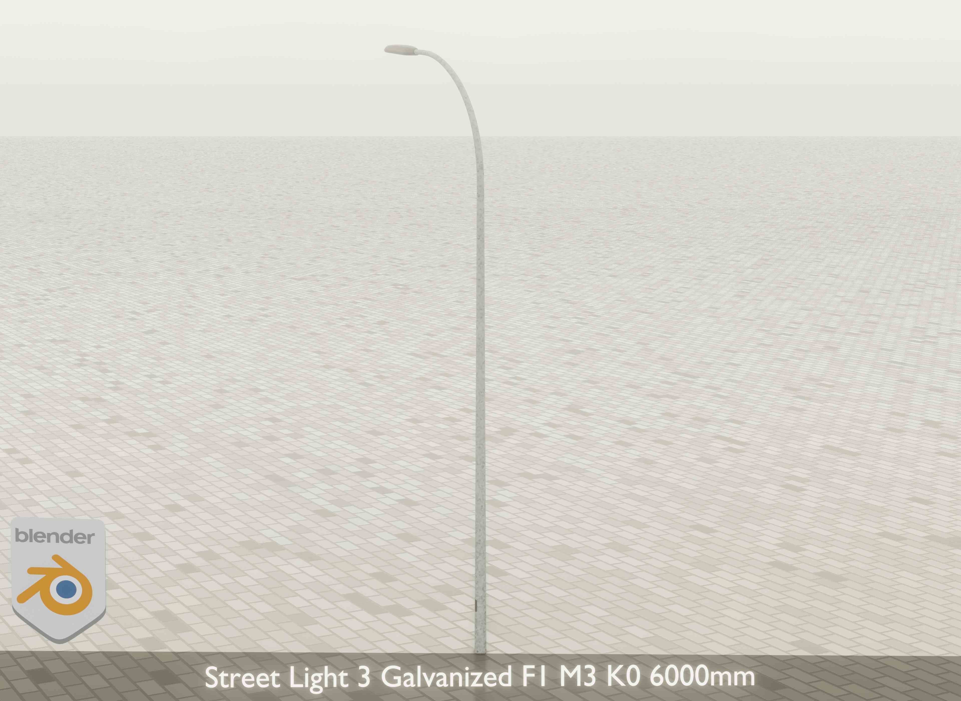 Street Light 3 Galvanized F1 M3 K0 6000mm Low-poly 3D model_21