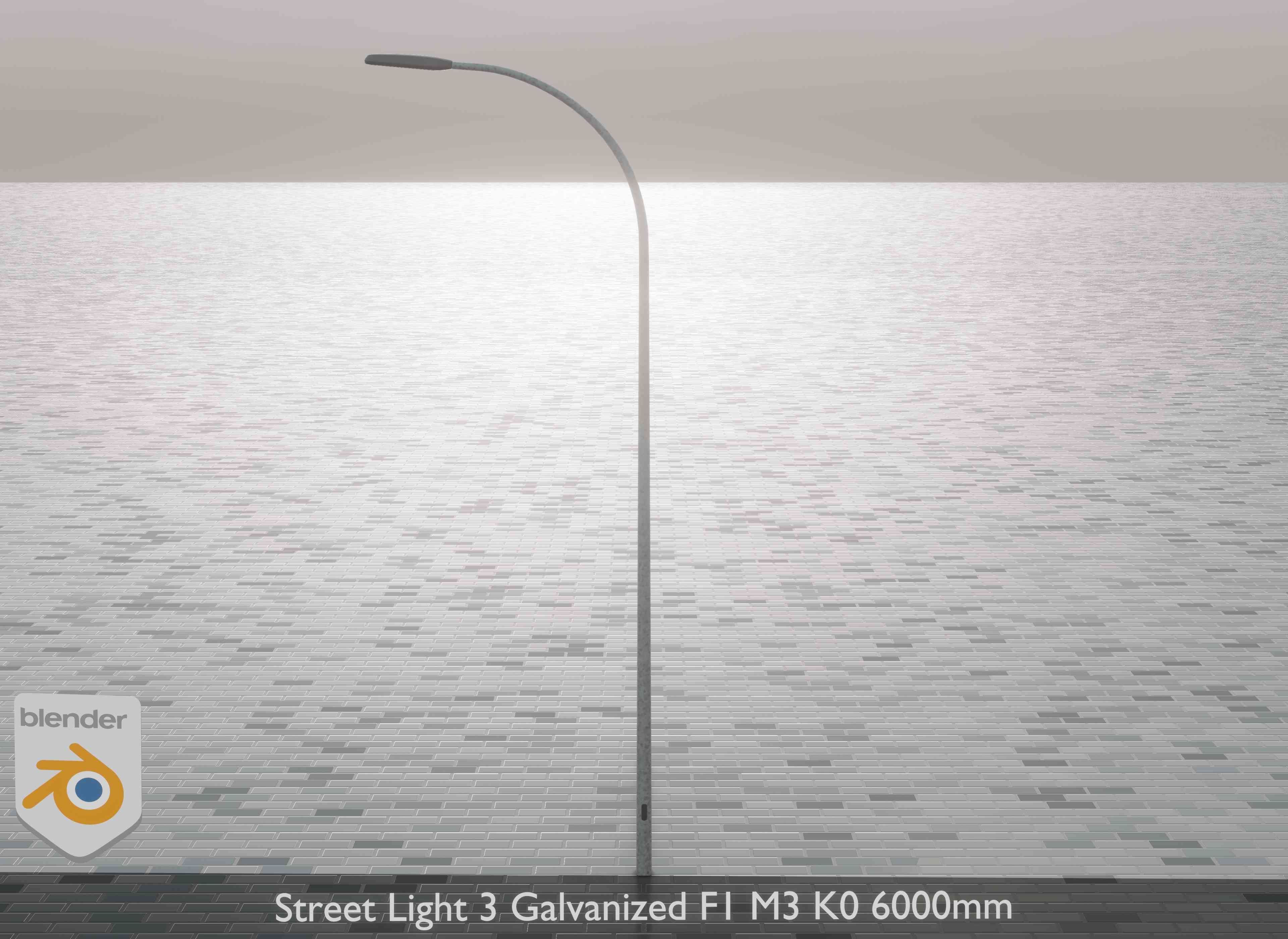 Street Light 3 Galvanized F1 M3 K0 6000mm Low-poly 3D model_1
