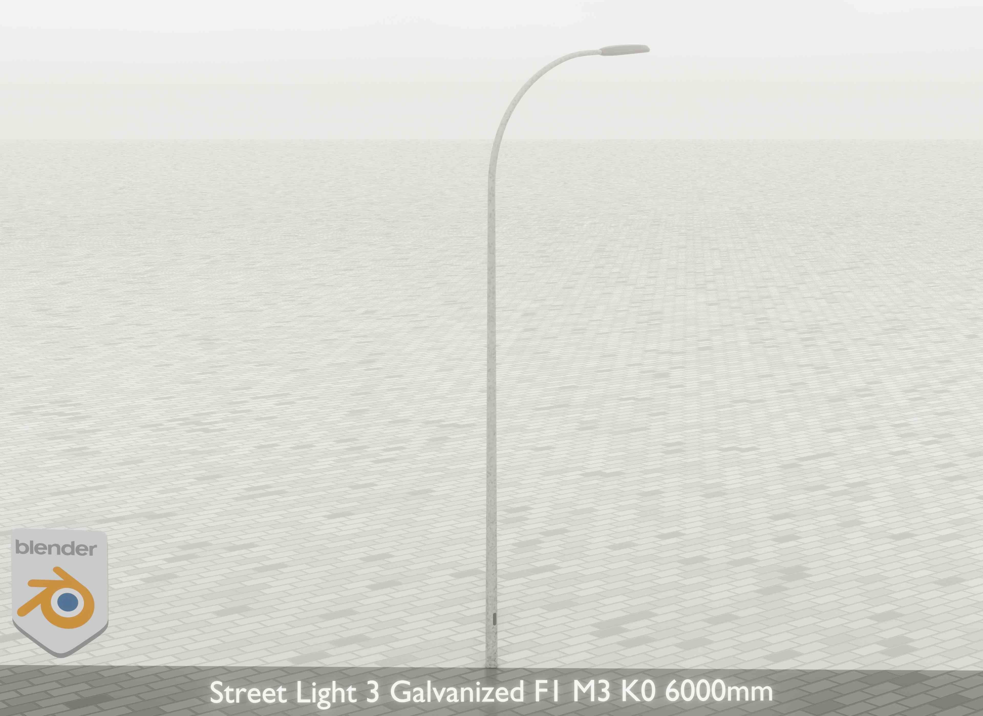 Street Light 3 Galvanized F1 M3 K0 6000mm Low-poly 3D model_25