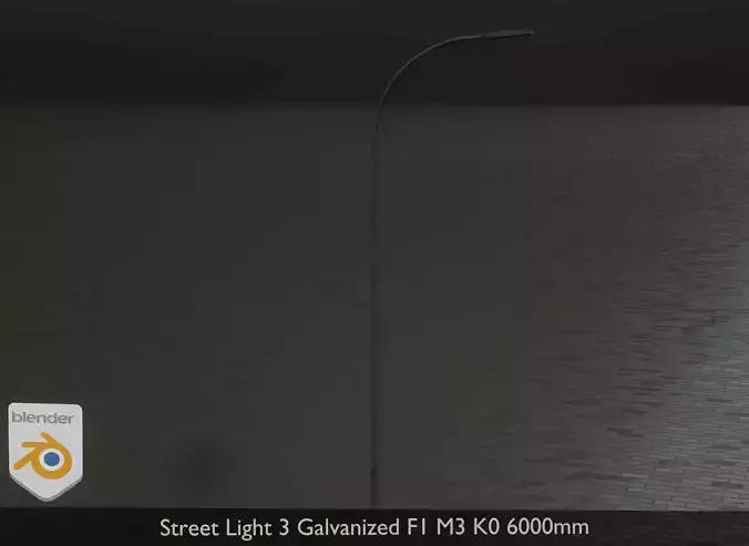 Street Light 3 Galvanized F1 M3 K0 6000mm Low-poly 3D model