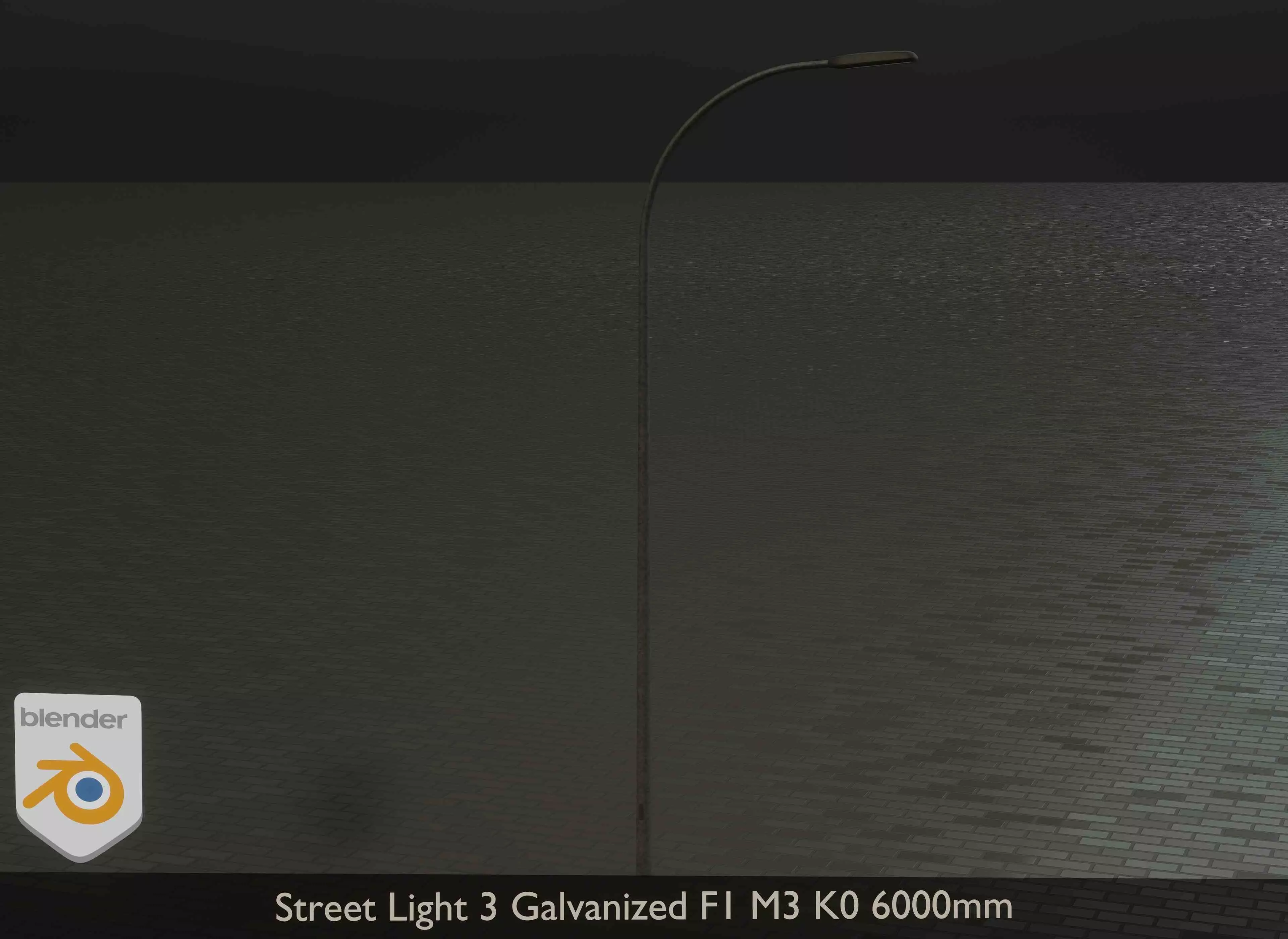 Street Light 3 Galvanized F1 M3 K0 6000mm Low-poly 3D model_0