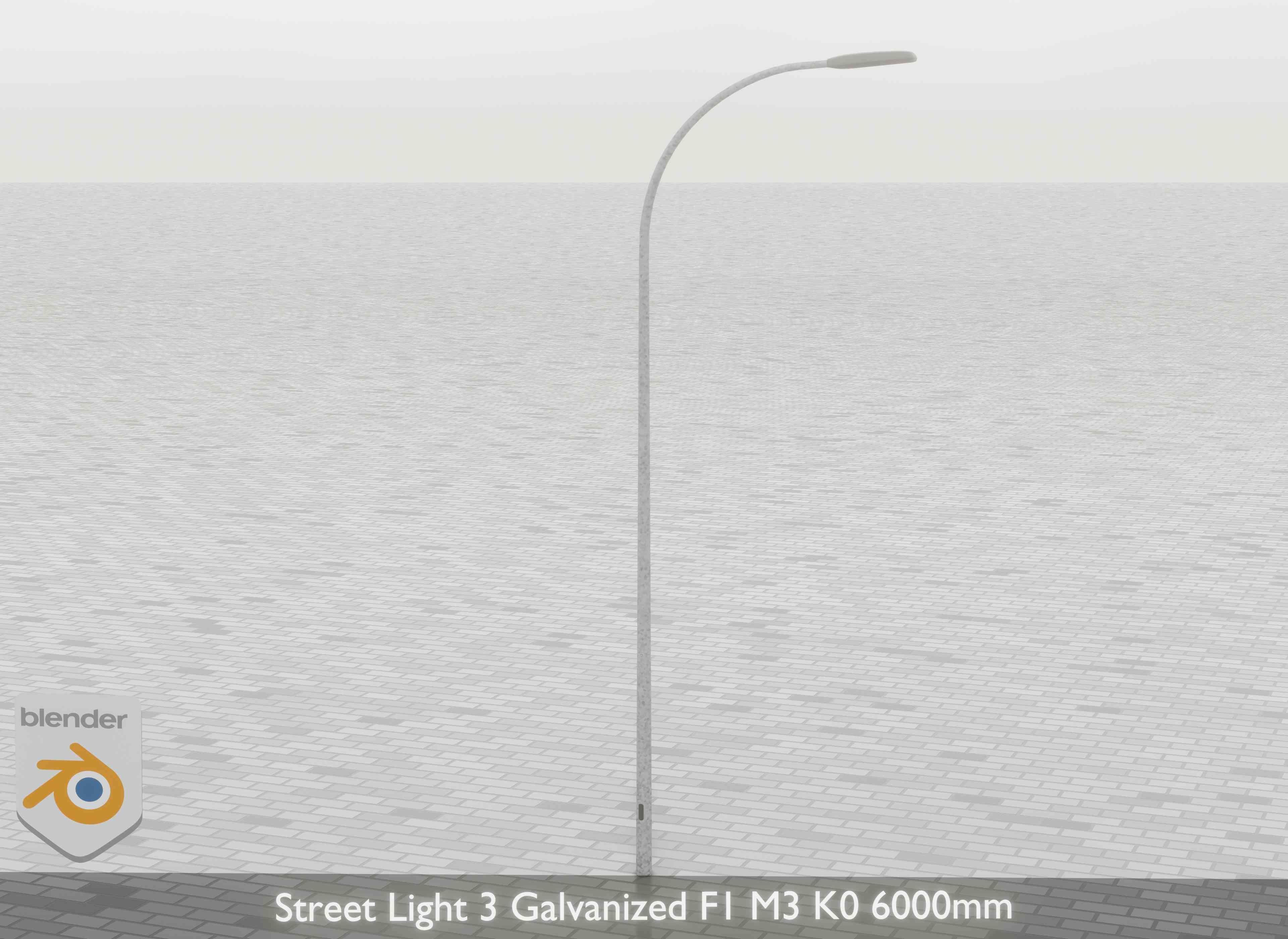 Street Light 3 Galvanized F1 M3 K0 6000mm Low-poly 3D model_28