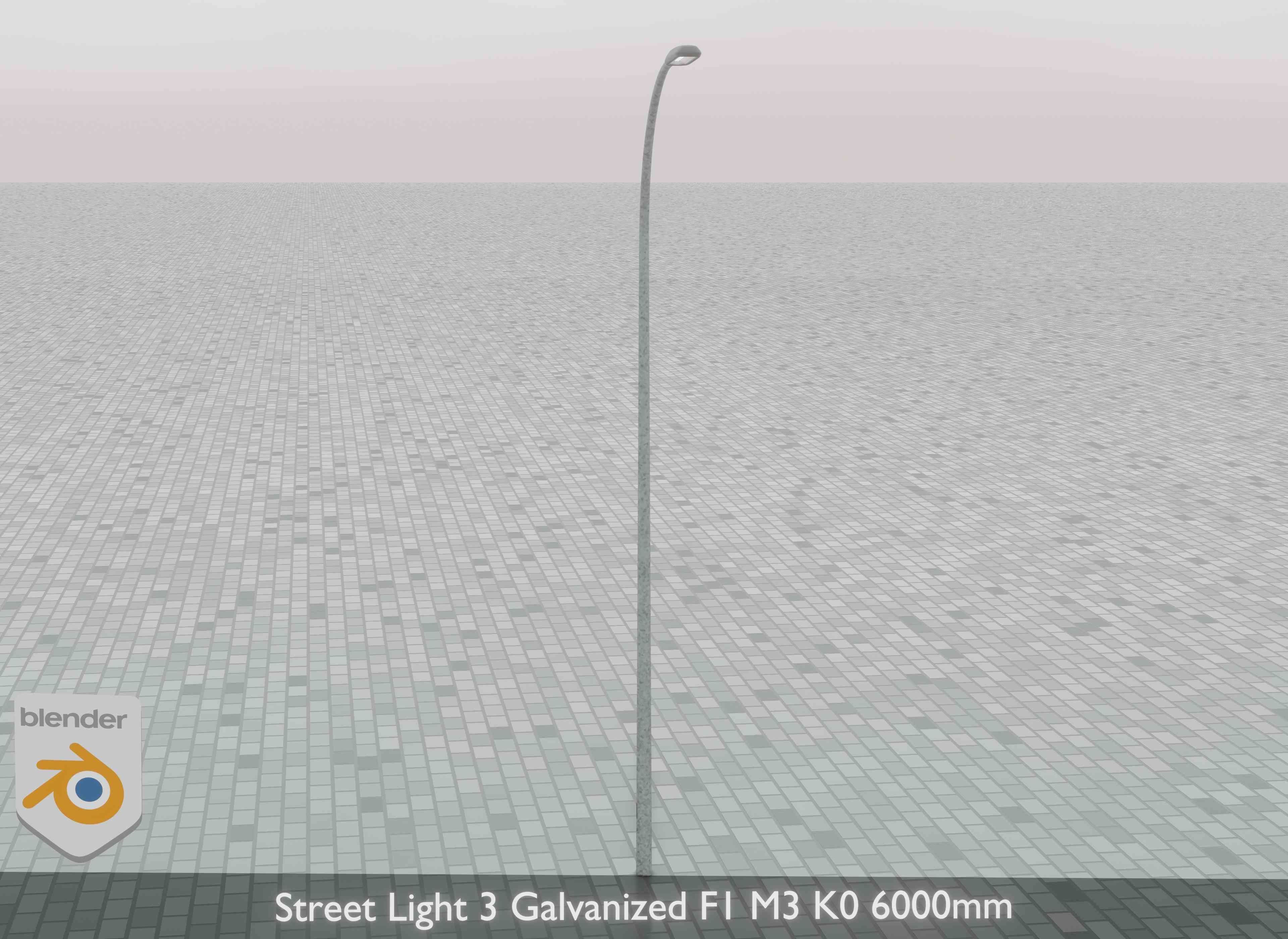 Street Light 3 Galvanized F1 M3 K0 6000mm Low-poly 3D model_31