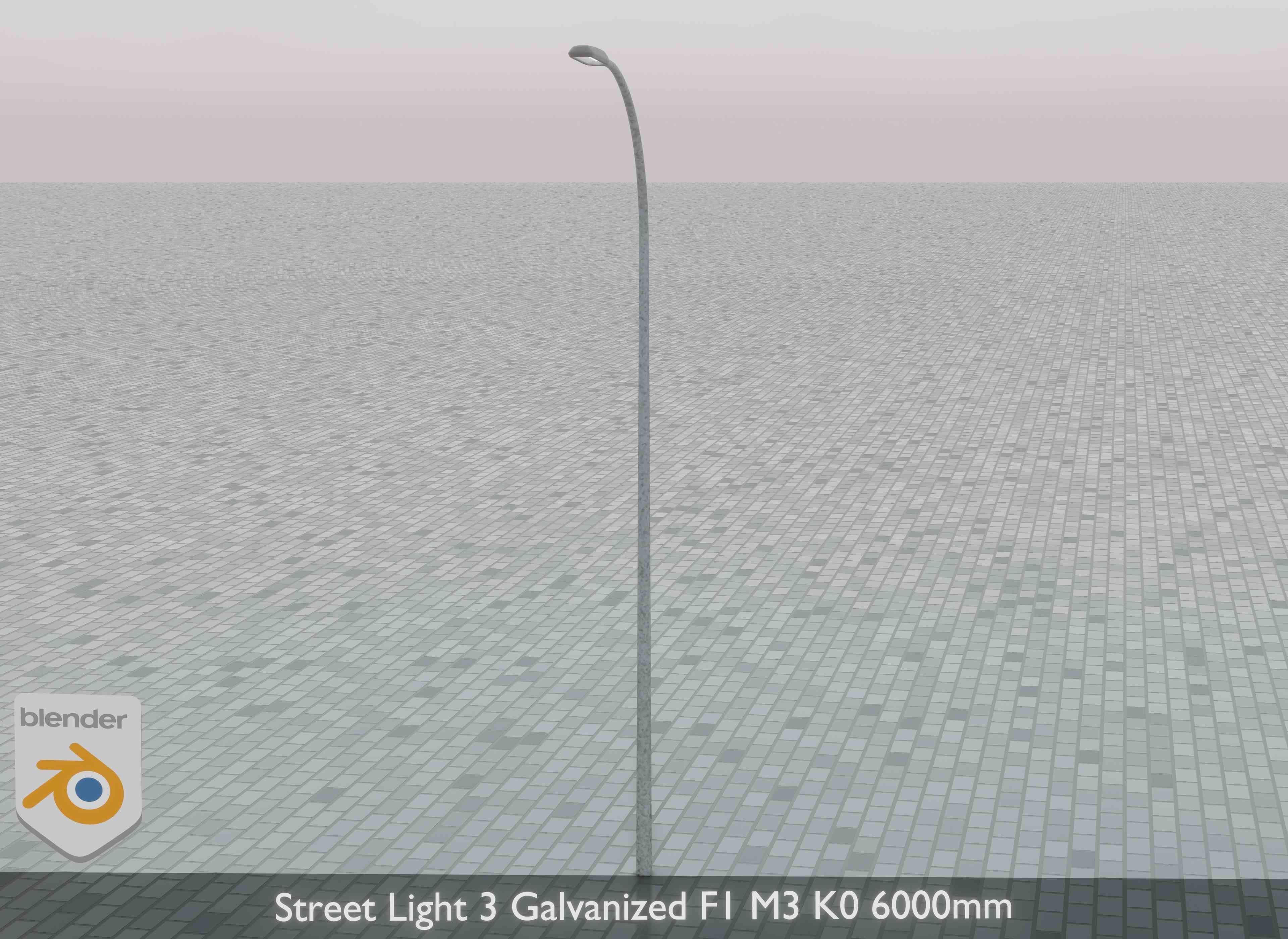 Street Light 3 Galvanized F1 M3 K0 6000mm Low-poly 3D model_32