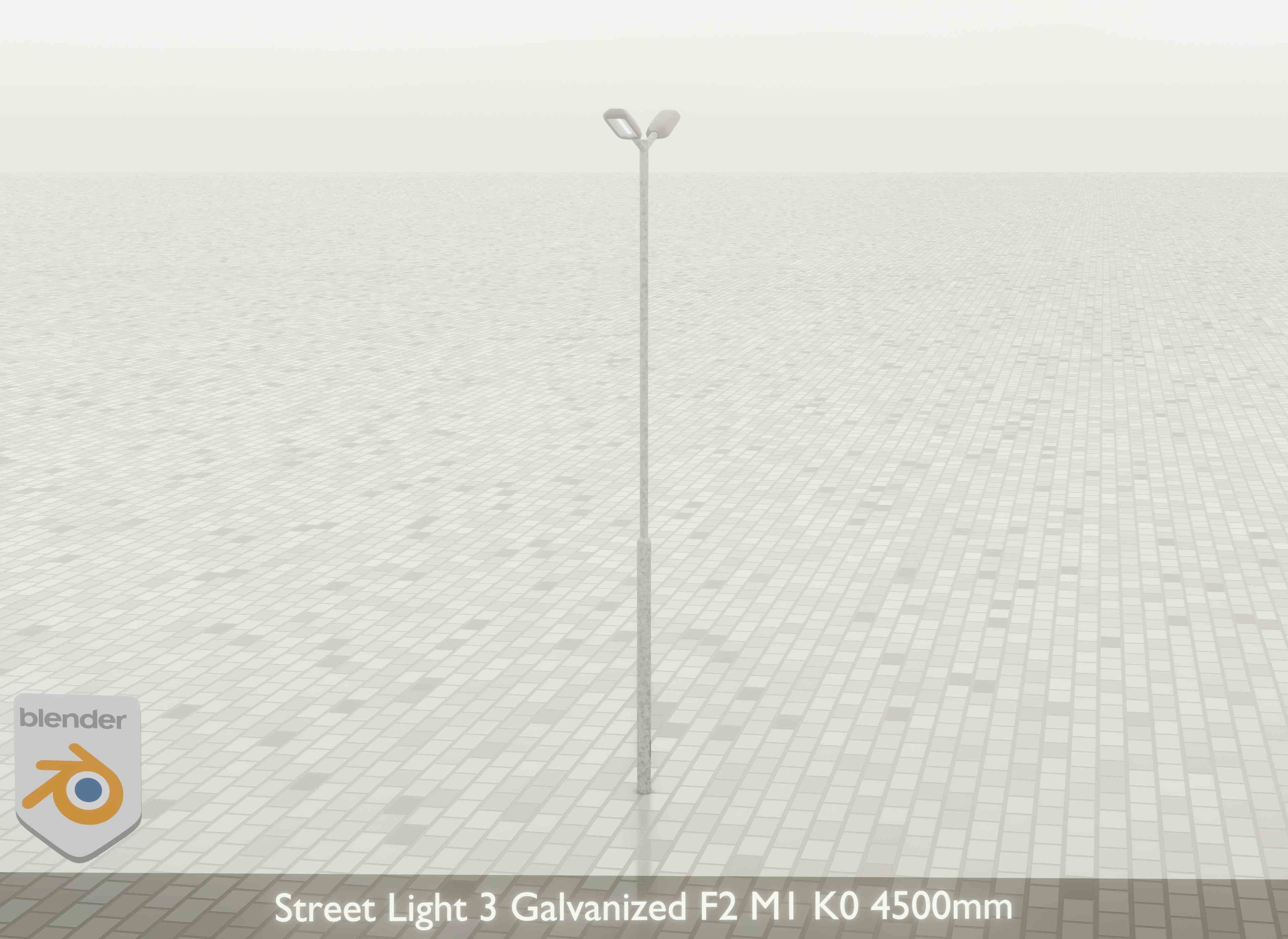 Street Light 3 Galvanized F2 M1 K0 4500mm Low-poly 3D model_24