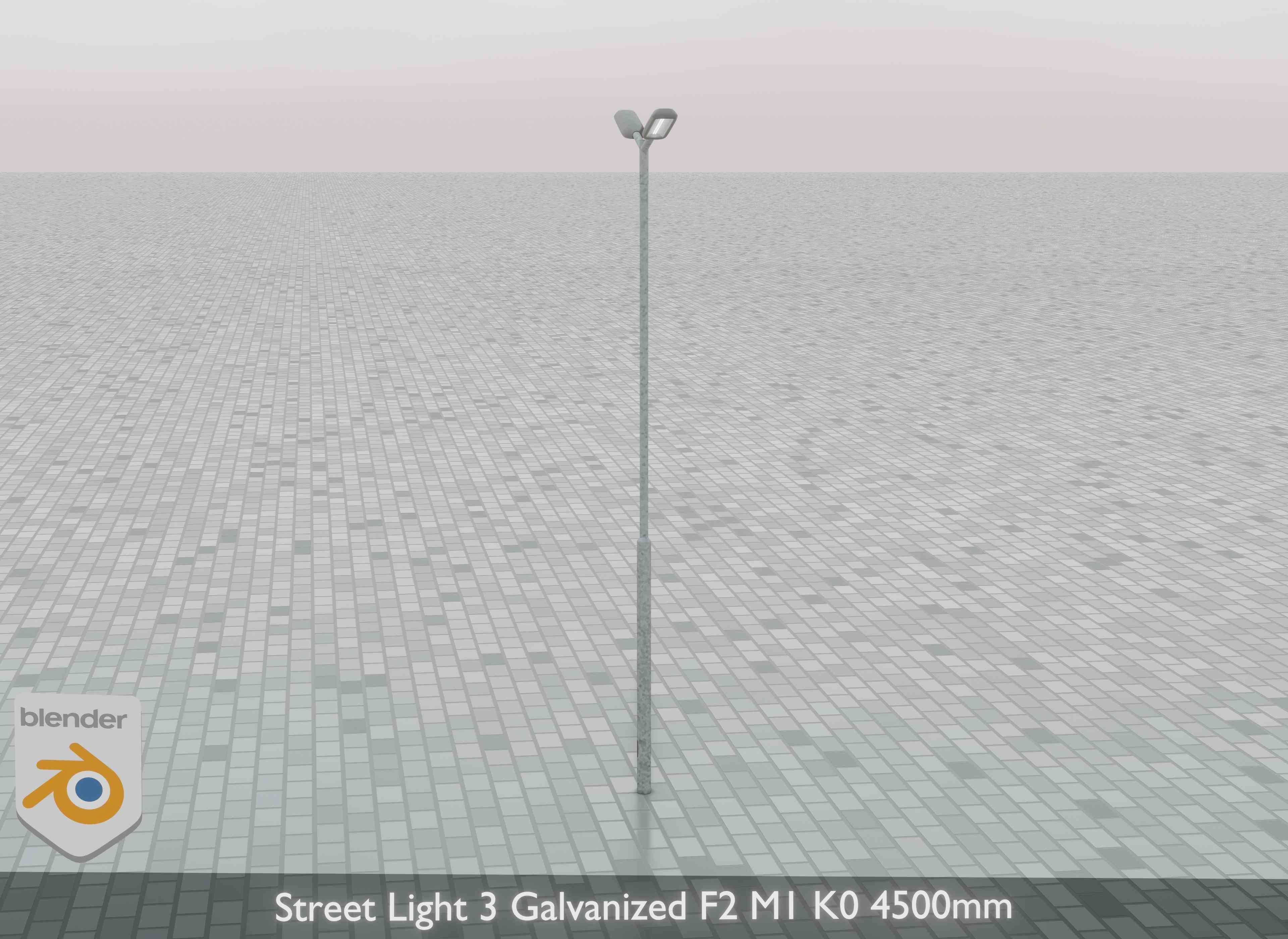 Street Light 3 Galvanized F2 M1 K0 4500mm Low-poly 3D model_31