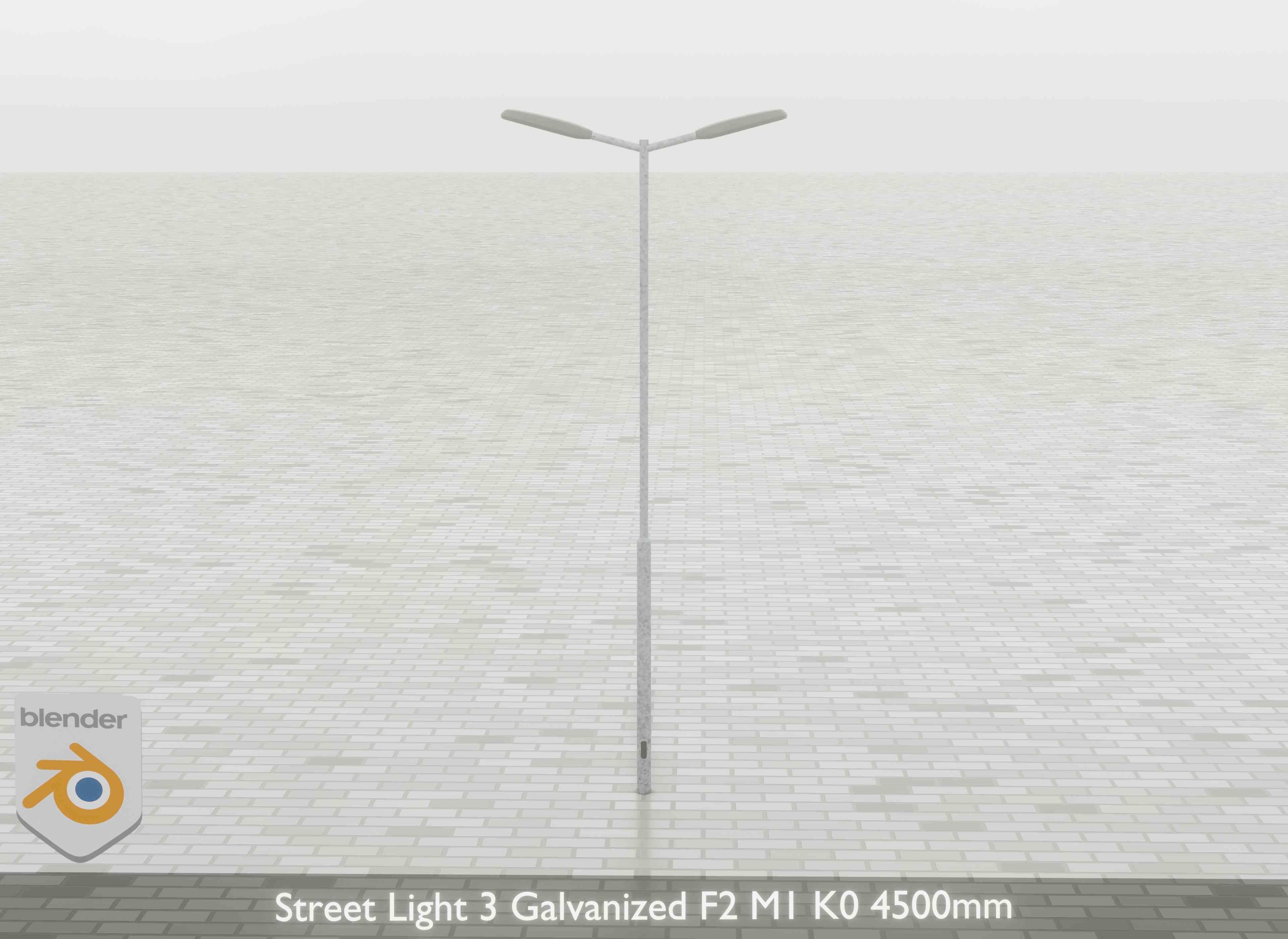 Street Light 3 Galvanized F2 M1 K0 4500mm Low-poly 3D model_28