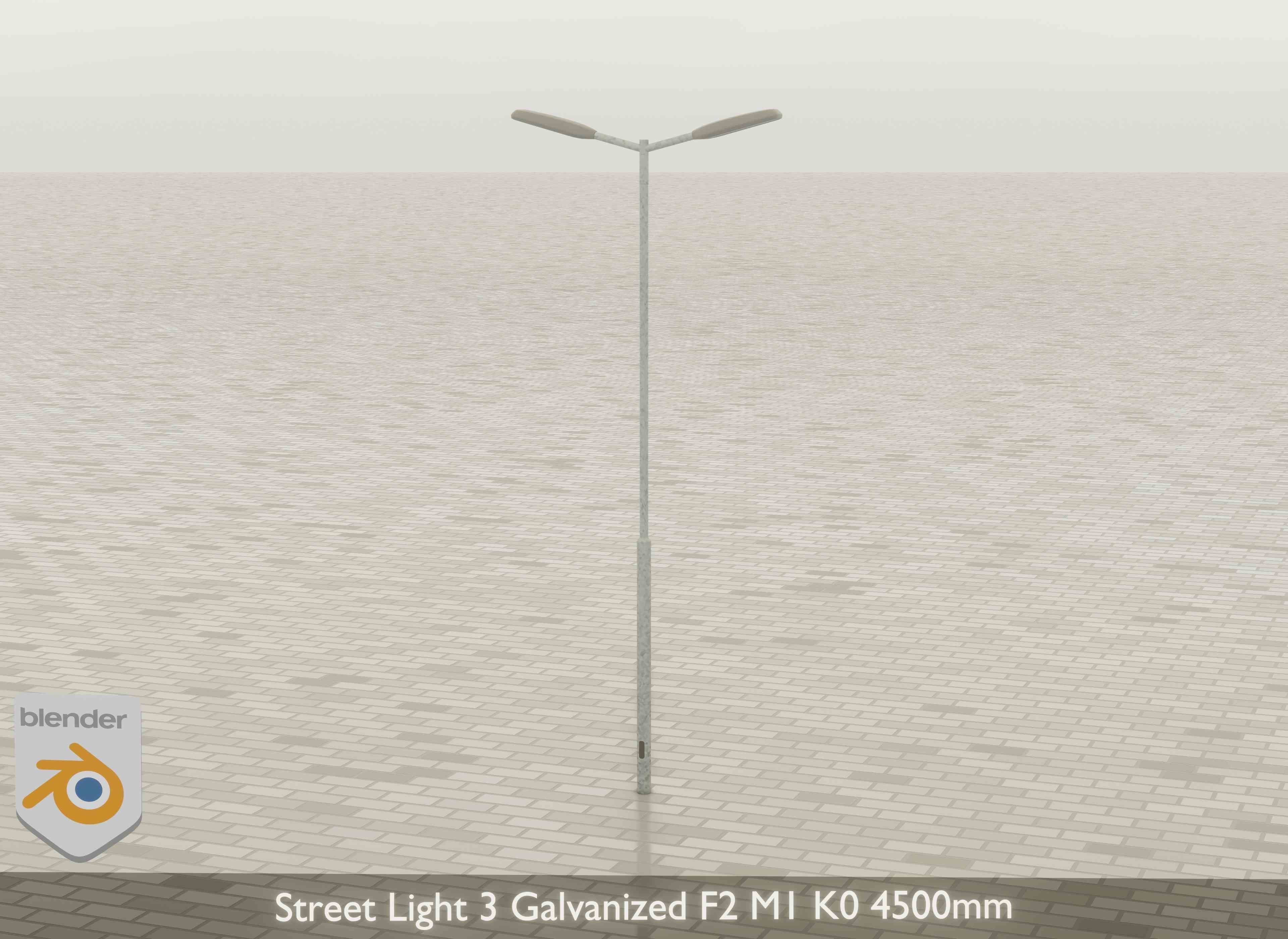 Street Light 3 Galvanized F2 M1 K0 4500mm Low-poly 3D model_20