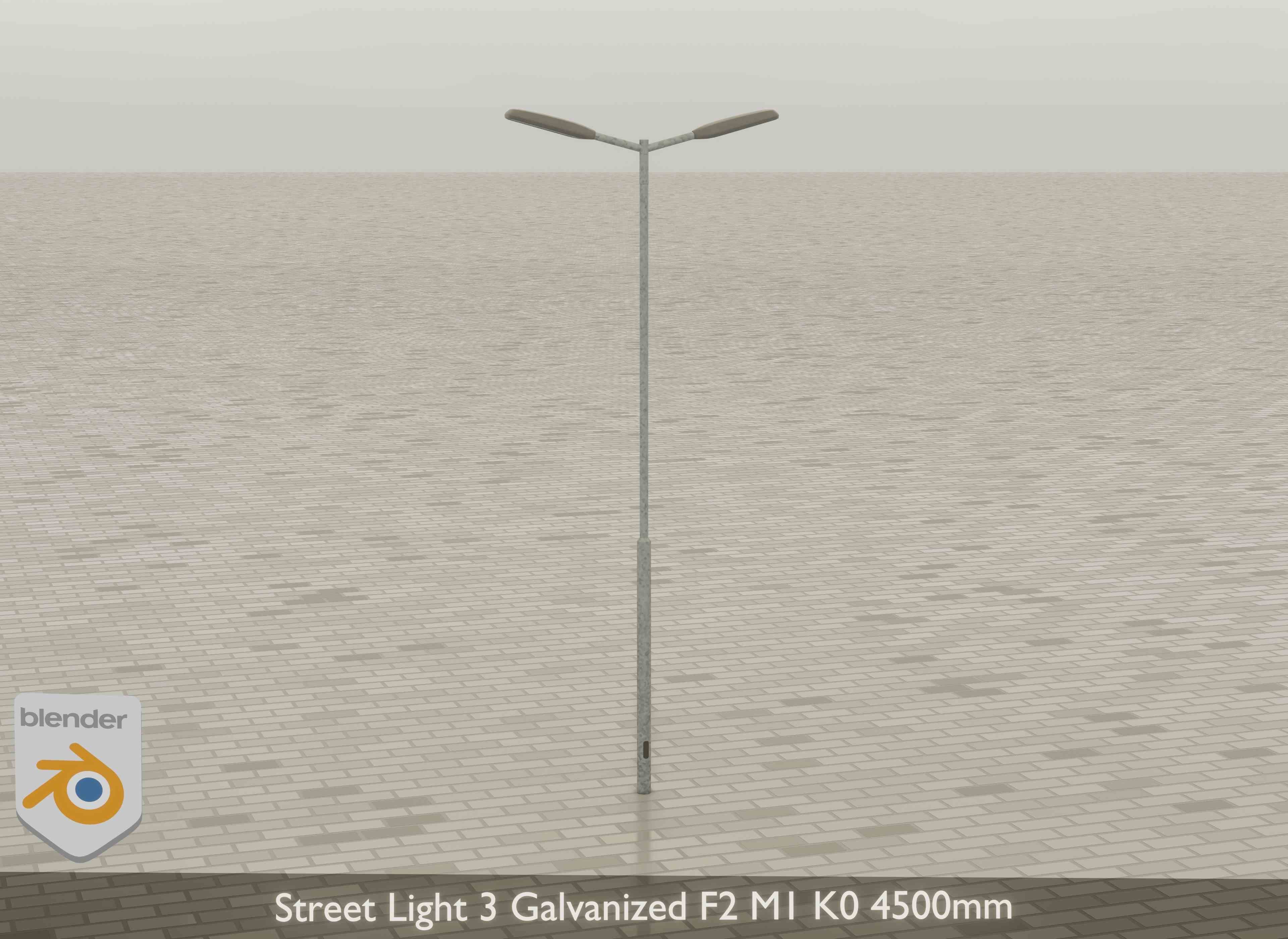 Street Light 3 Galvanized F2 M1 K0 4500mm Low-poly 3D model_18