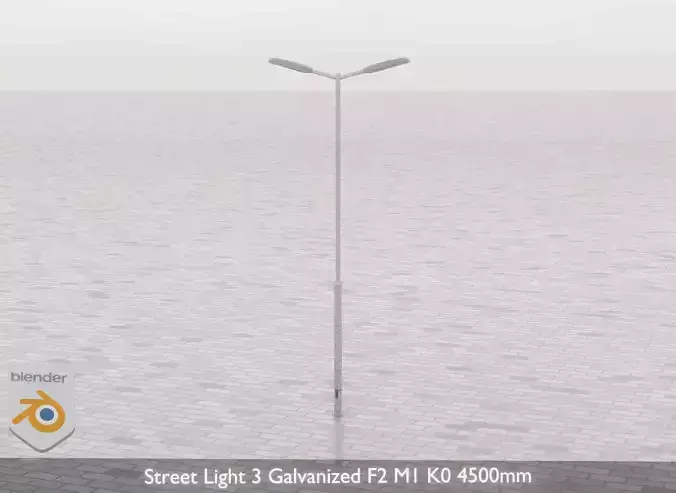 Street Light 3 Galvanized F2 M1 K0 4500mm Low-poly 3D model