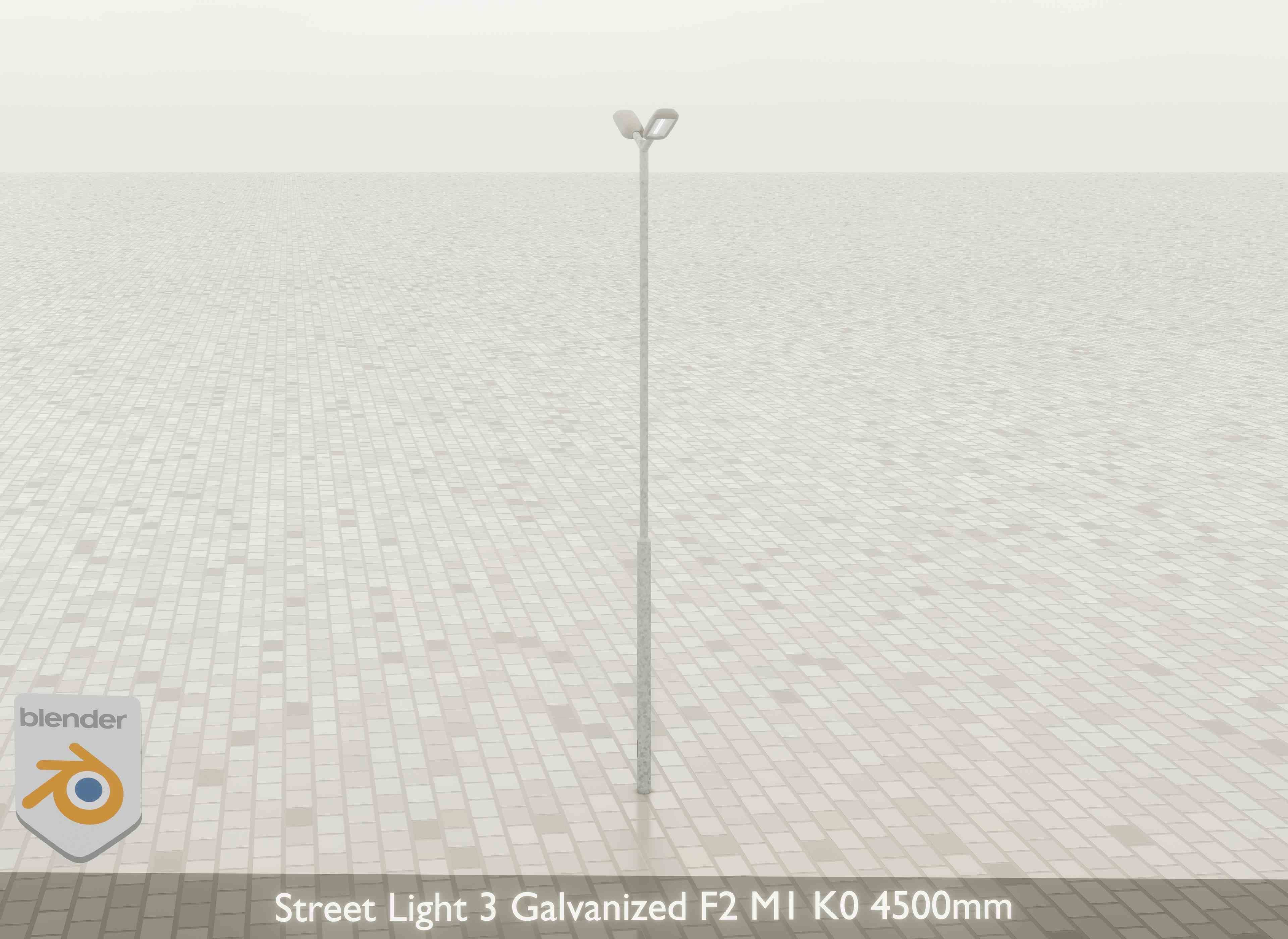 Street Light 3 Galvanized F2 M1 K0 4500mm Low-poly 3D model_23