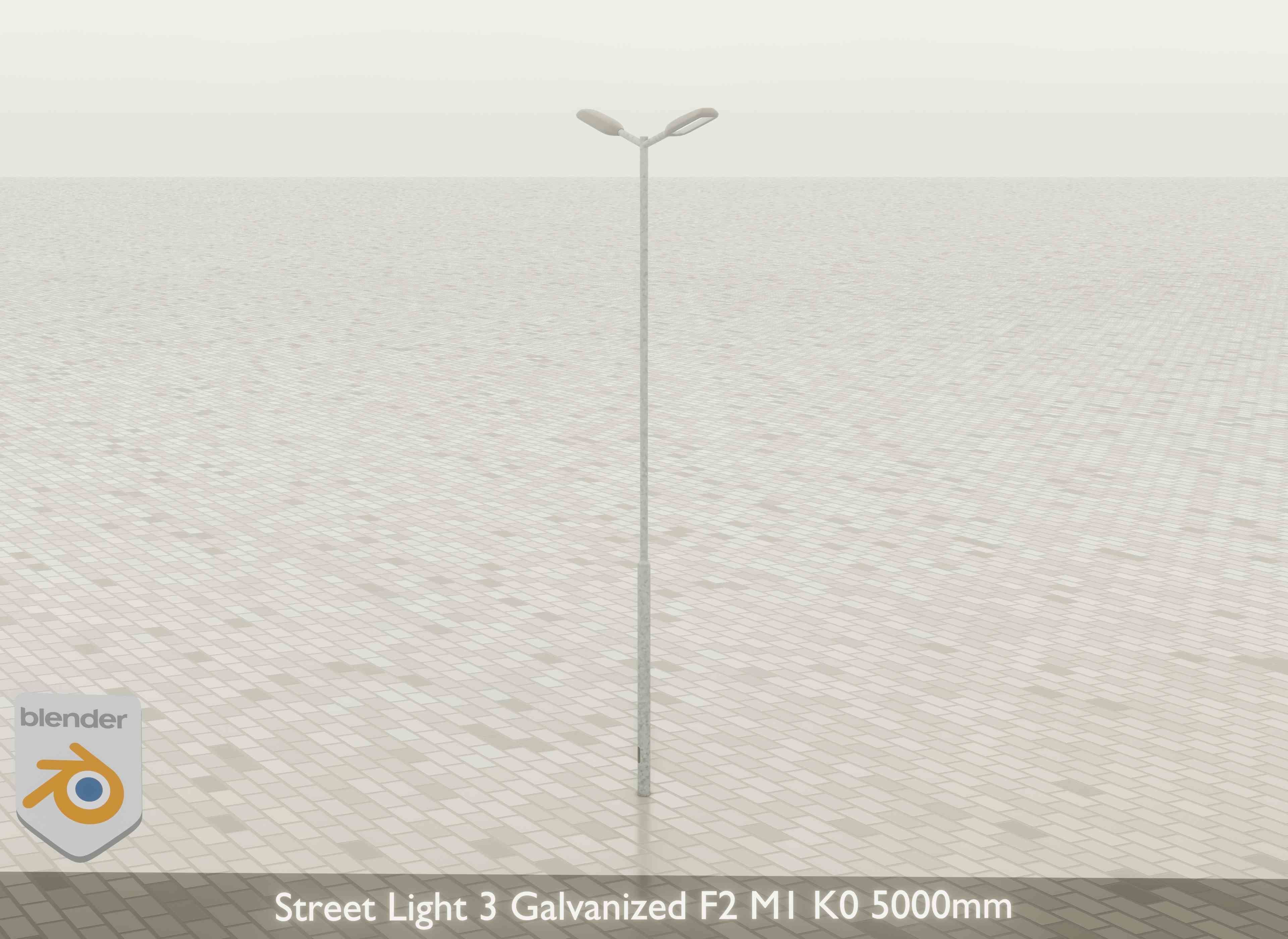 Street Light 3 Galvanized F2 M1 K0 5000mm Low-poly 3D model_21