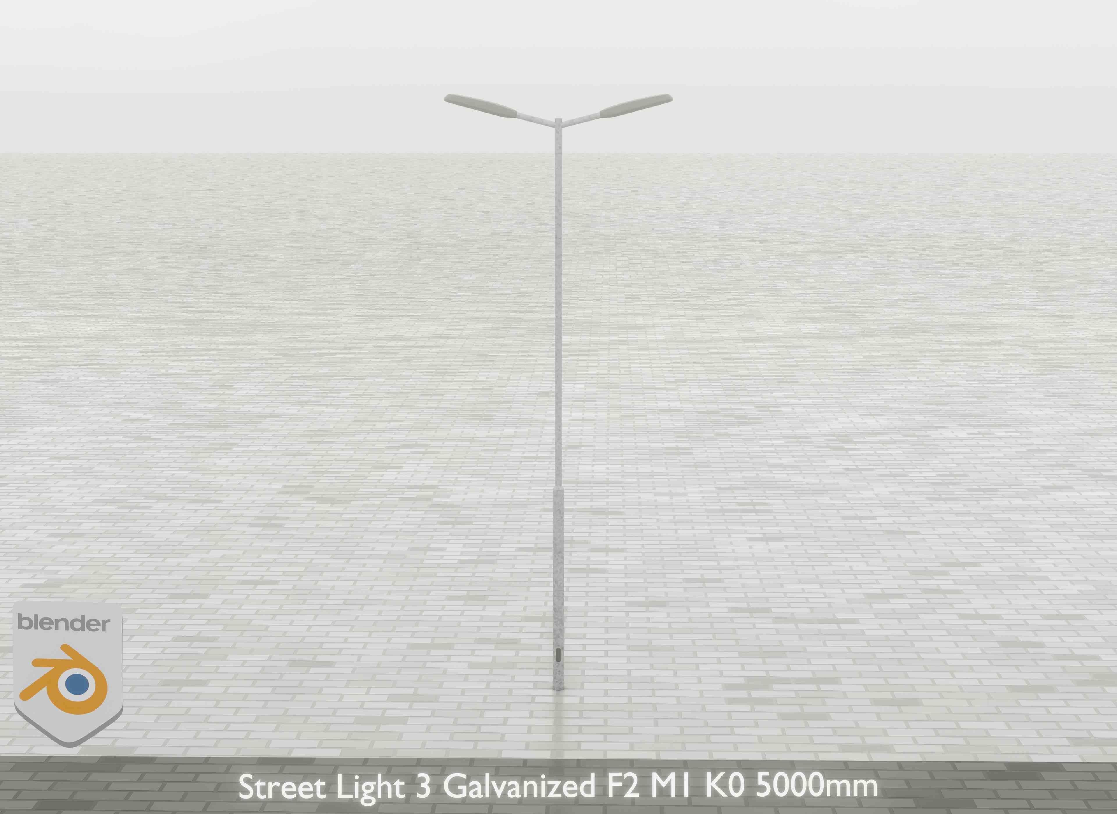 Street Light 3 Galvanized F2 M1 K0 5000mm Low-poly 3D model_27