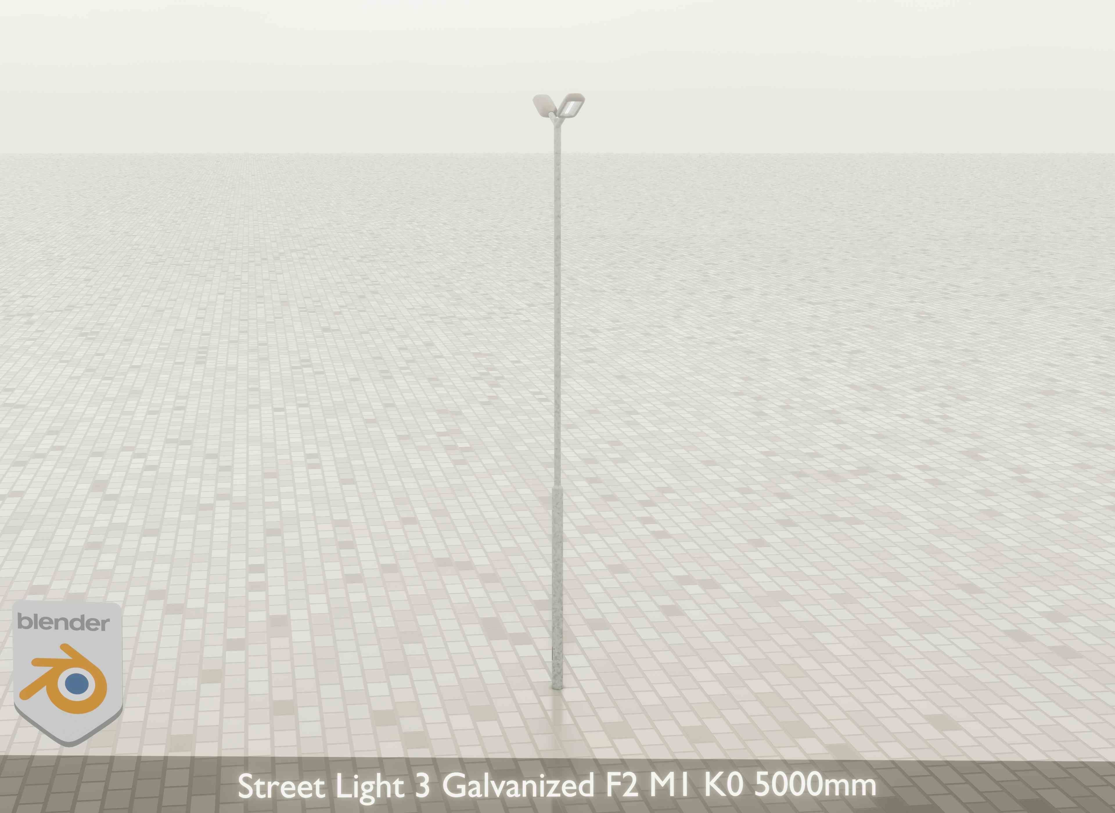 Street Light 3 Galvanized F2 M1 K0 5000mm Low-poly 3D model_22