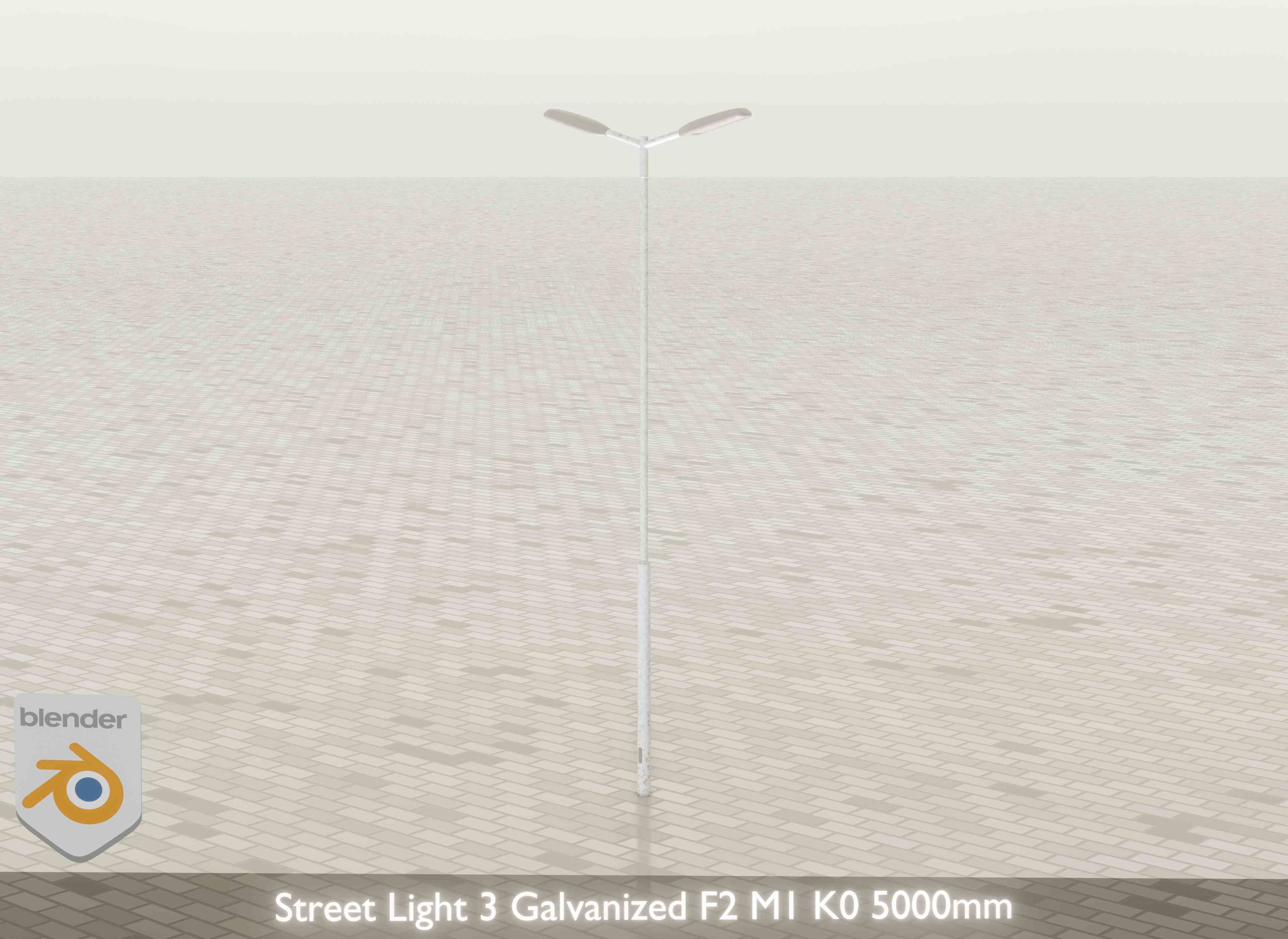 Street Light 3 Galvanized F2 M1 K0 5000mm Low-poly 3D model_20