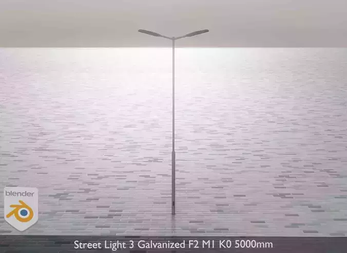 Street Light 3 Galvanized F2 M1 K0 5000mm Low-poly 3D model
