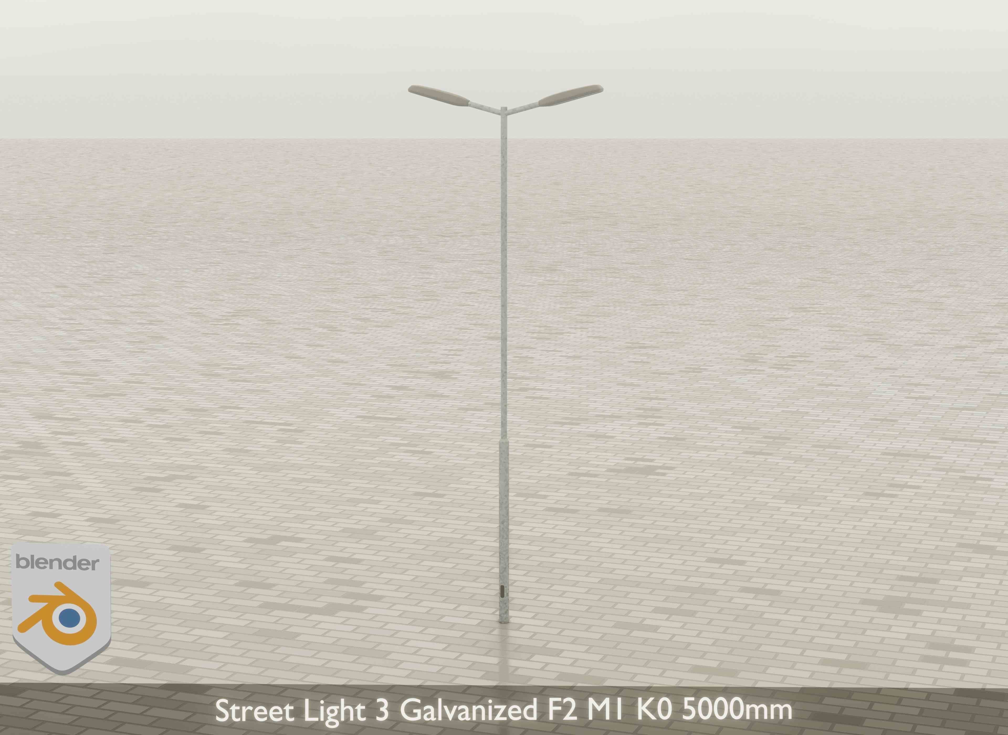 Street Light 3 Galvanized F2 M1 K0 5000mm Low-poly 3D model_19