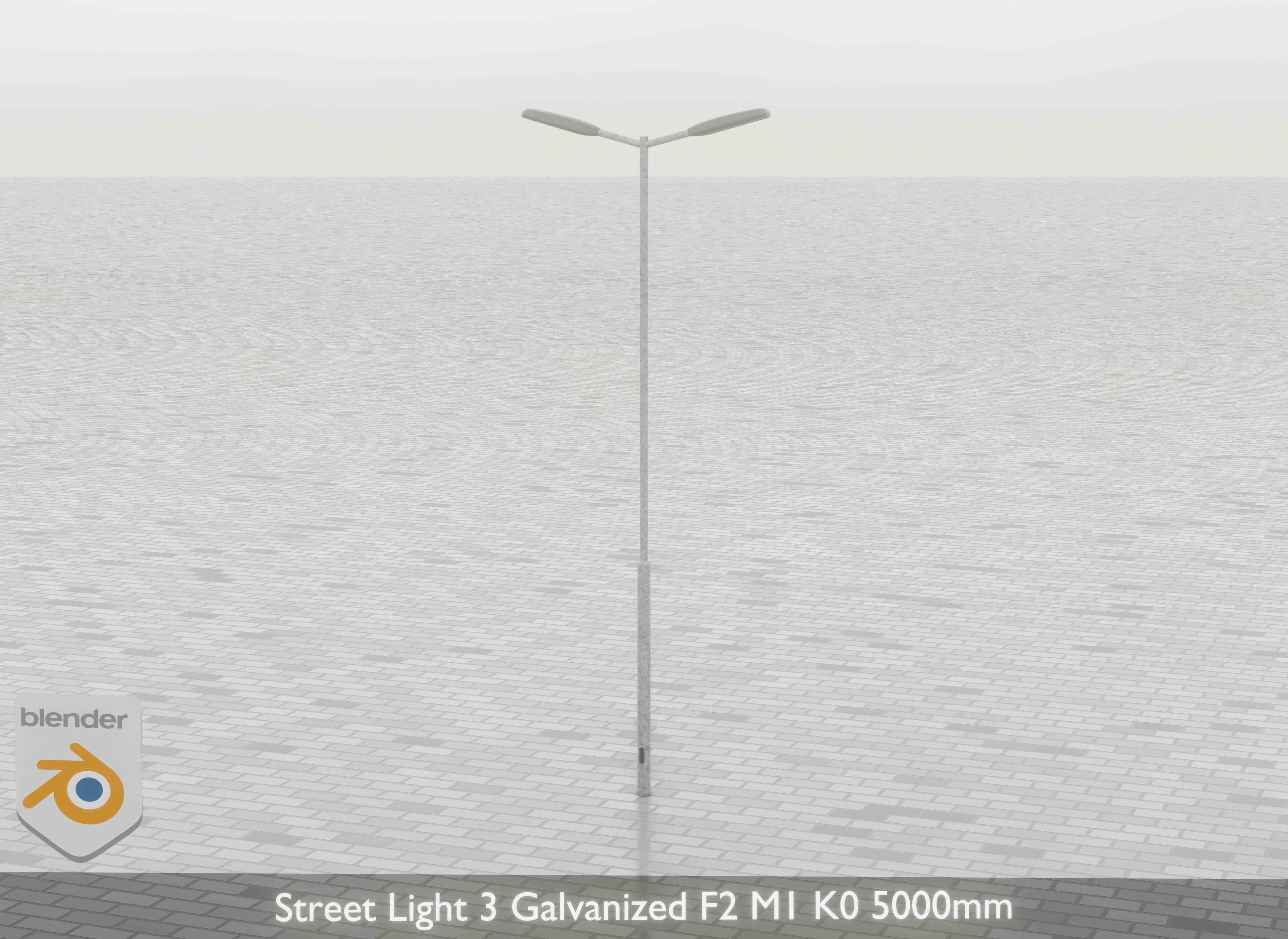 Street Light 3 Galvanized F2 M1 K0 5000mm Low-poly 3D model_28