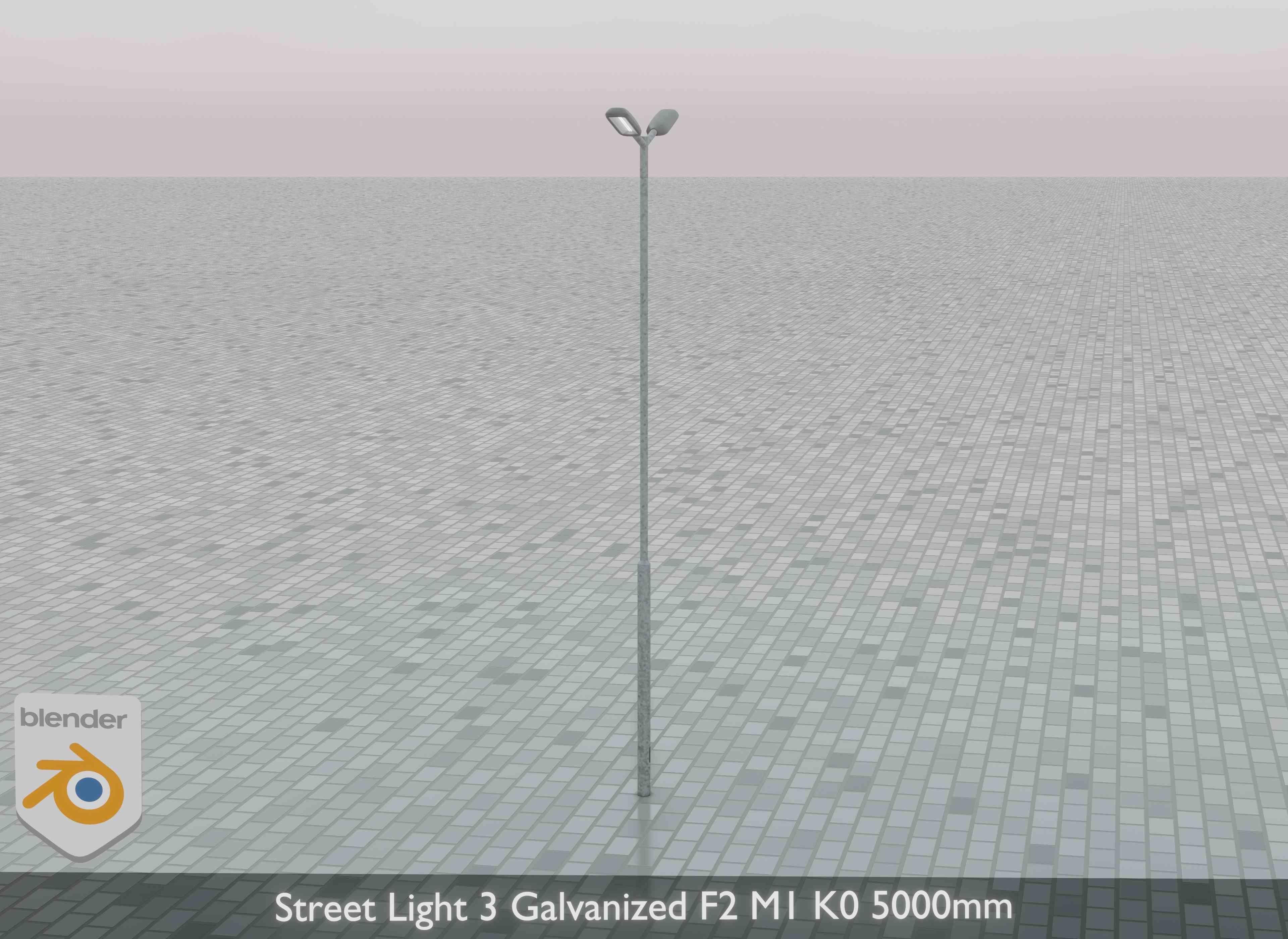 Street Light 3 Galvanized F2 M1 K0 5000mm Low-poly 3D model_32