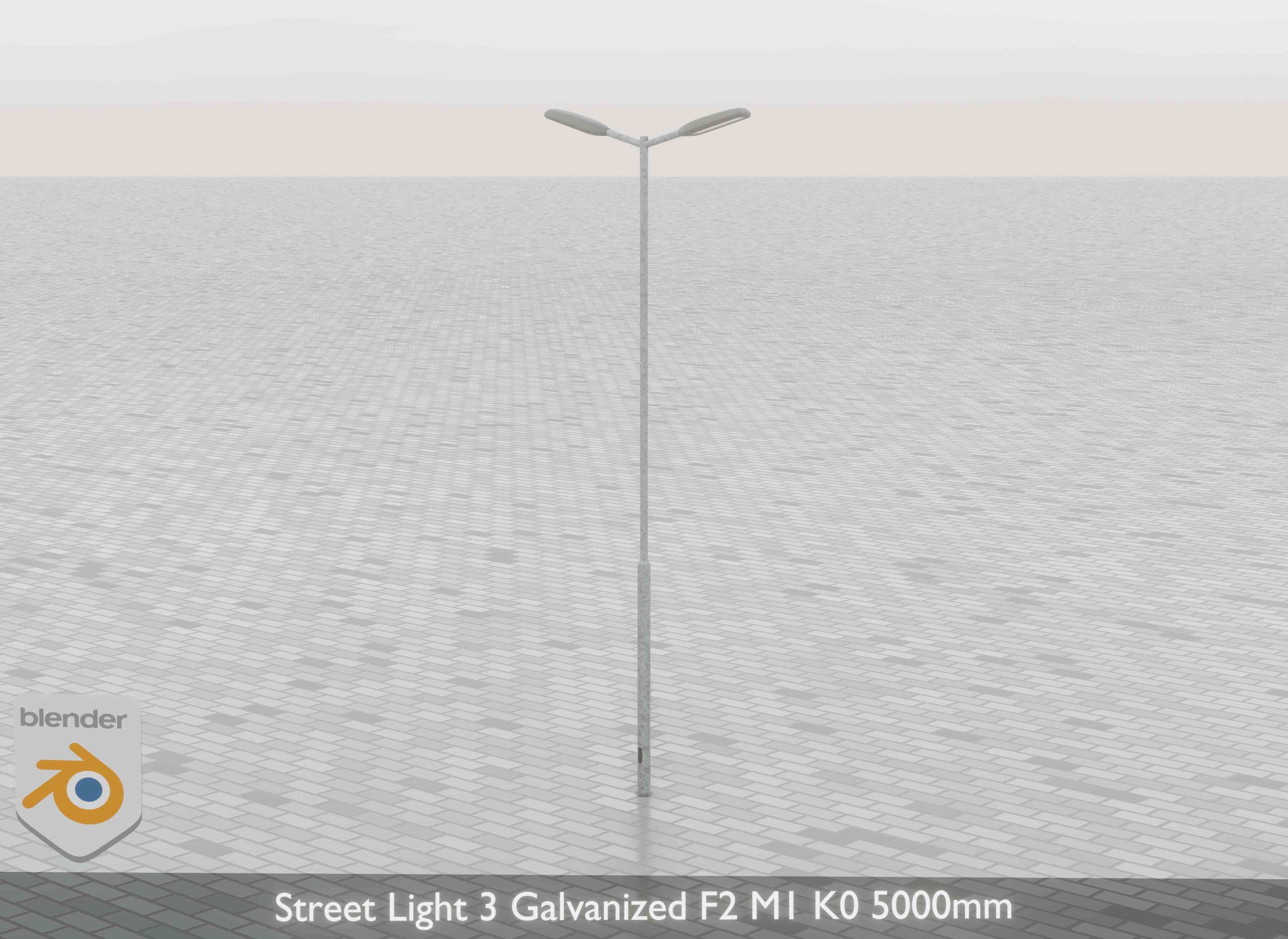 Street Light 3 Galvanized F2 M1 K0 5000mm Low-poly 3D model_29