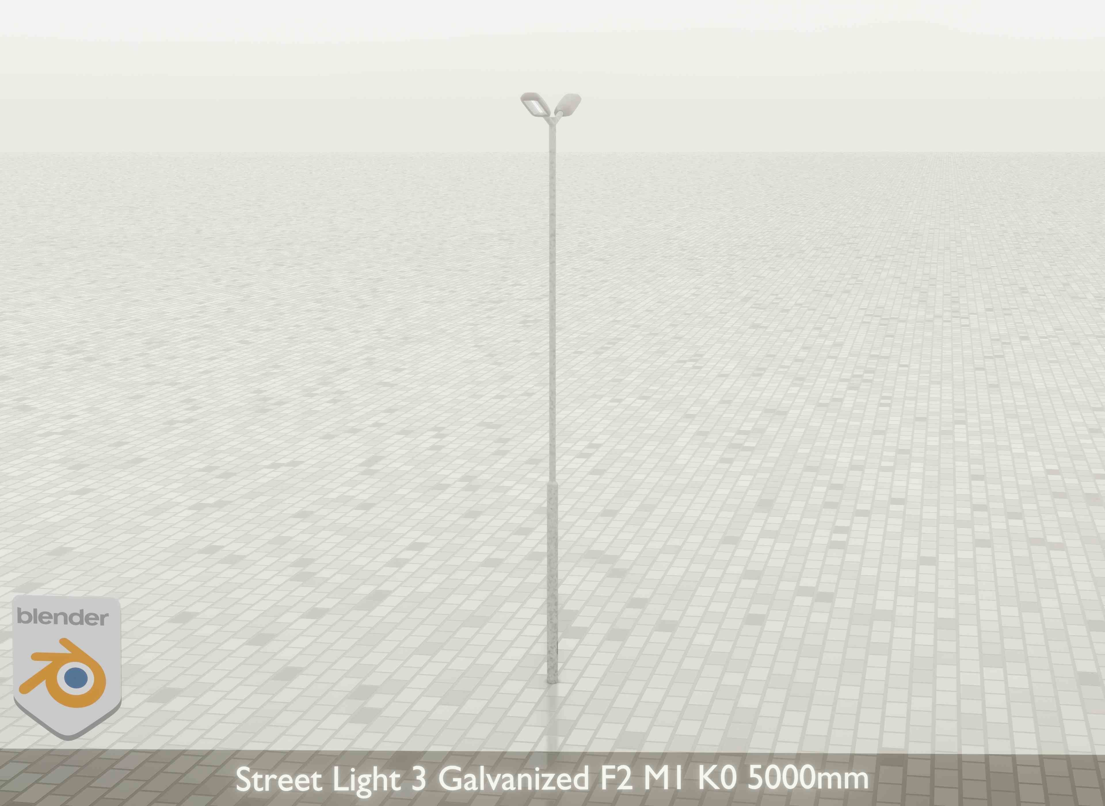 Street Light 3 Galvanized F2 M1 K0 5000mm Low-poly 3D model_23