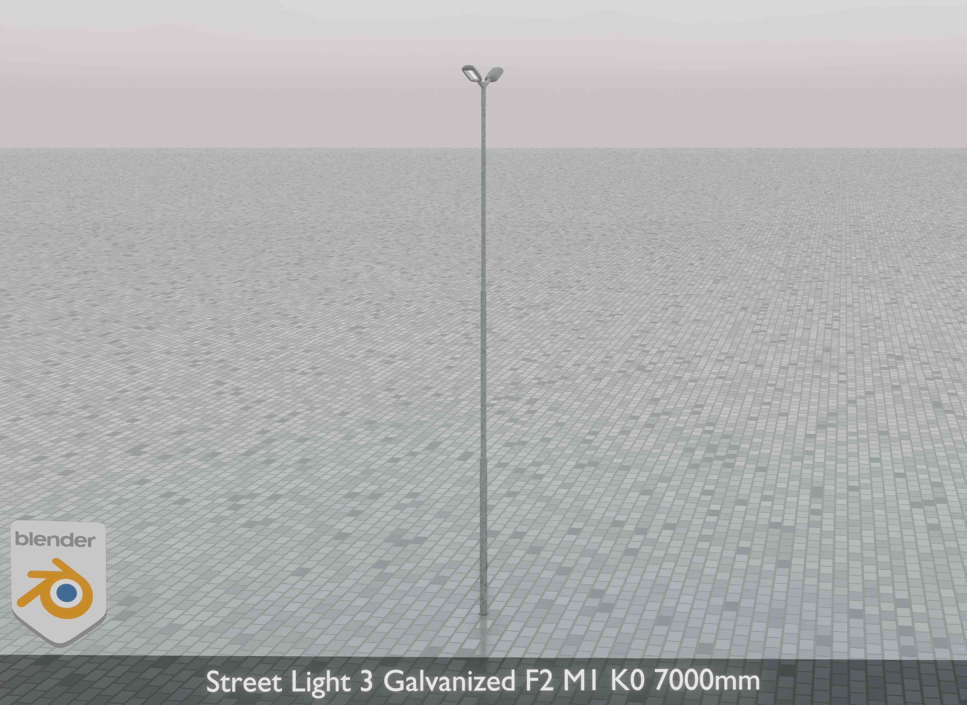 Street Light 3 Galvanized F2 M1 K0 7000mm Low-poly 3D model_32