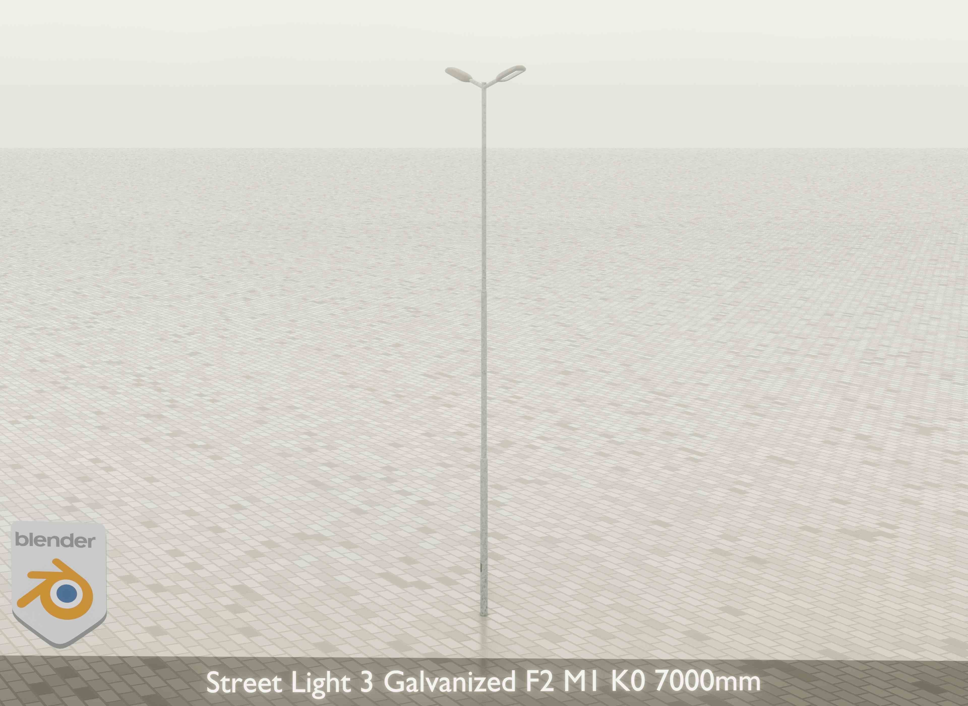 Street Light 3 Galvanized F2 M1 K0 7000mm Low-poly 3D model_21