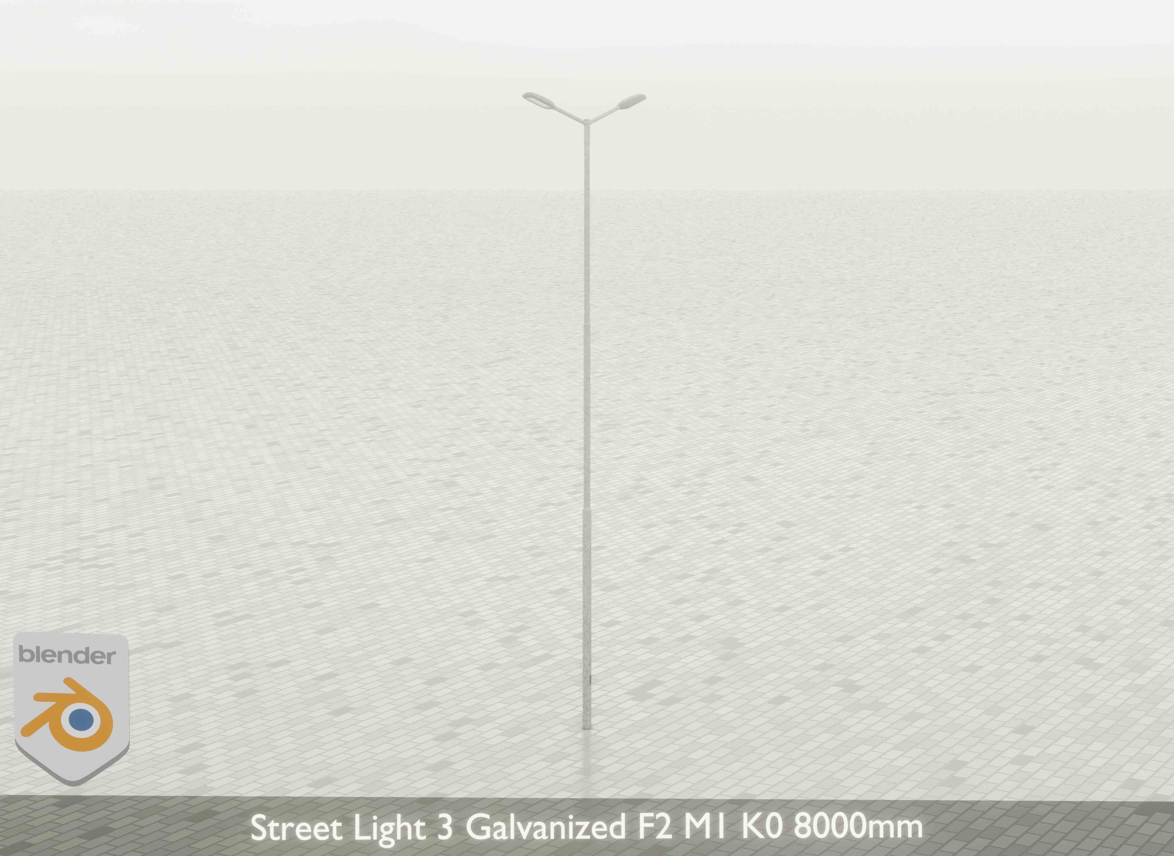 Street Light 3 Galvanized F2 M1 K0 8000mm Low-poly 3D model_25