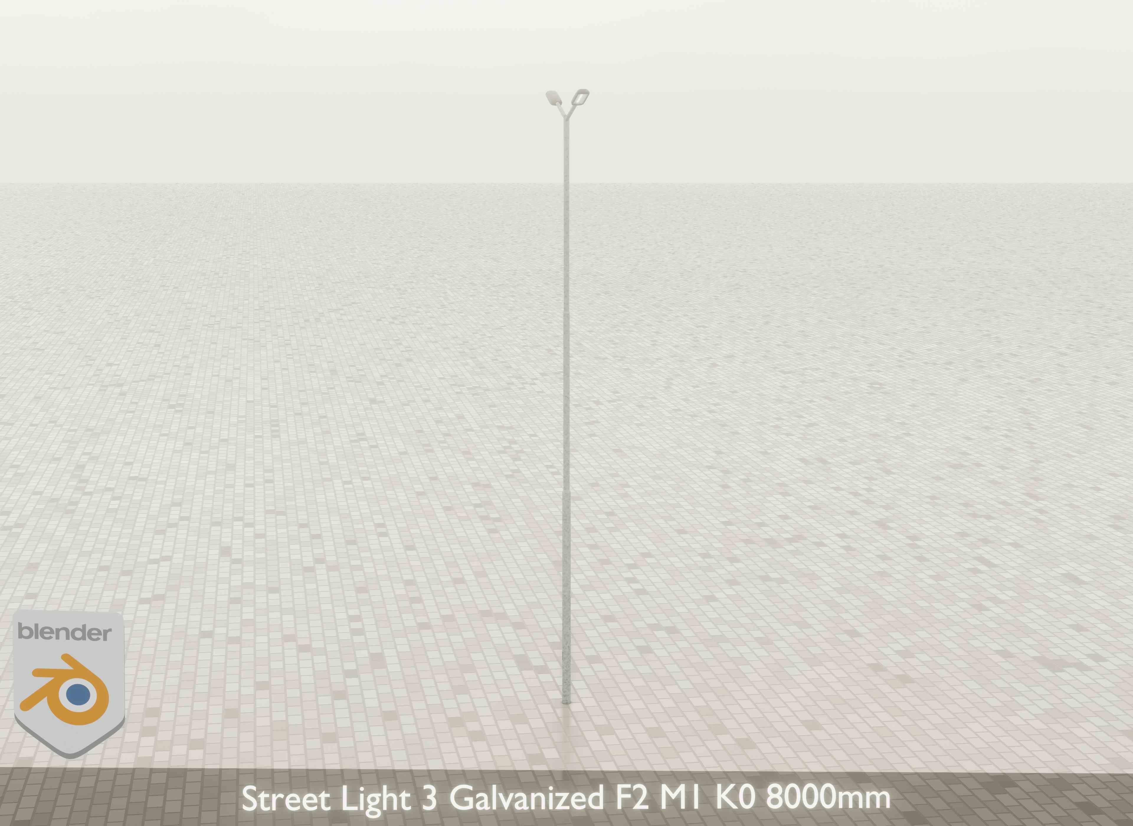 Street Light 3 Galvanized F2 M1 K0 8000mm Low-poly 3D model_23