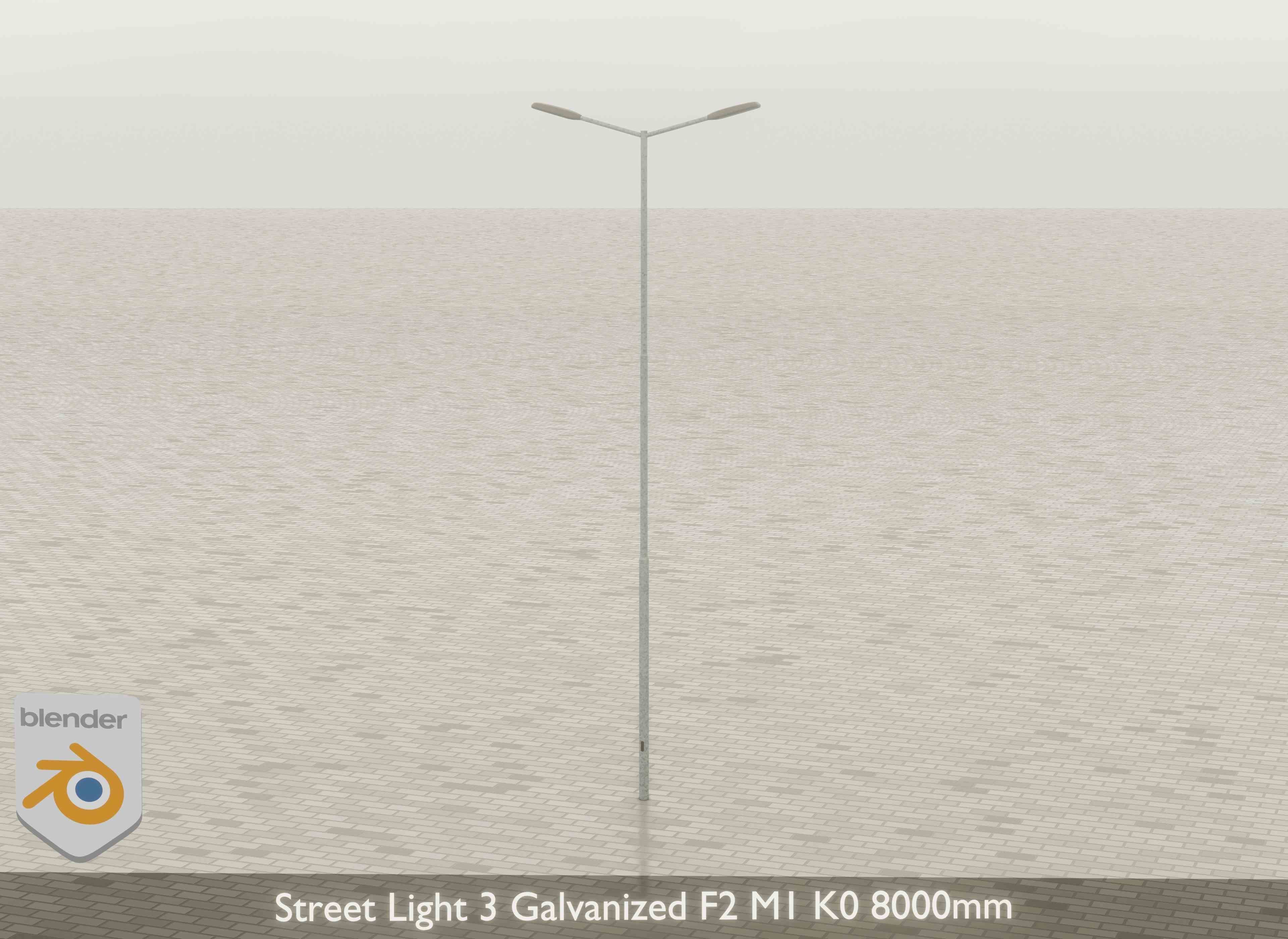 Street Light 3 Galvanized F2 M1 K0 8000mm Low-poly 3D model_20
