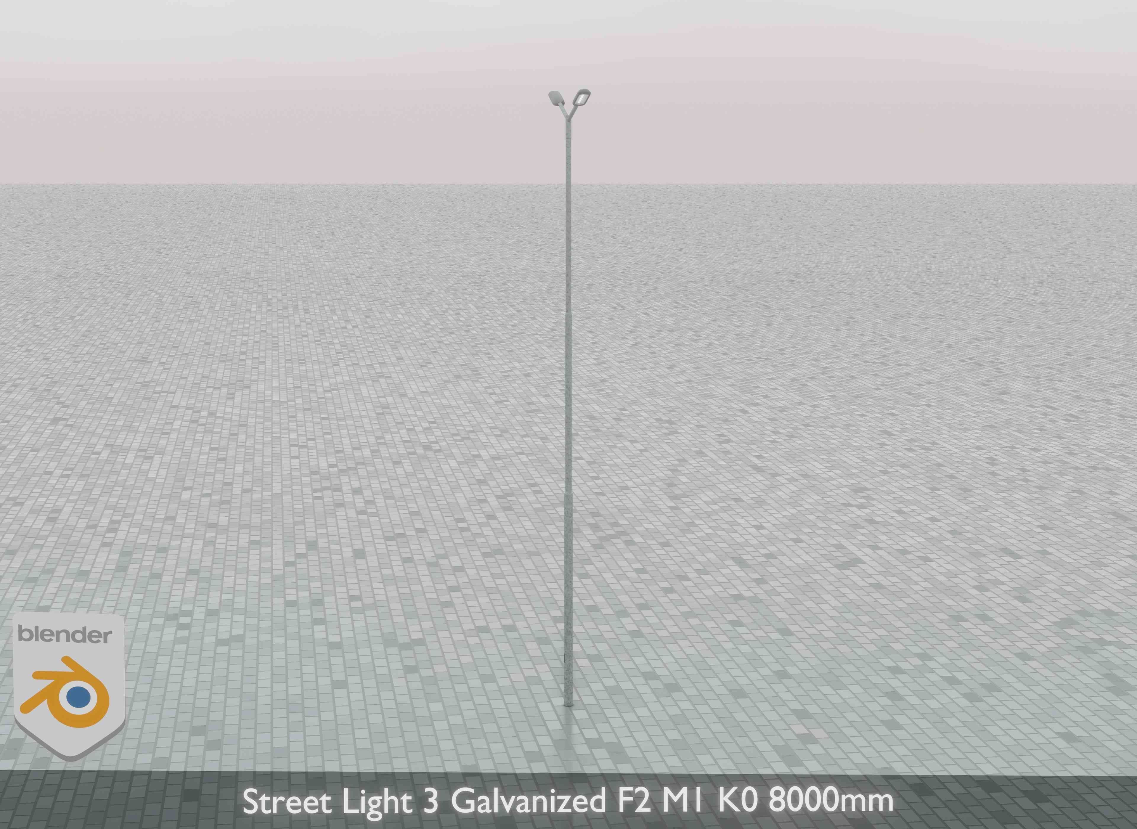 Street Light 3 Galvanized F2 M1 K0 8000mm Low-poly 3D model_31