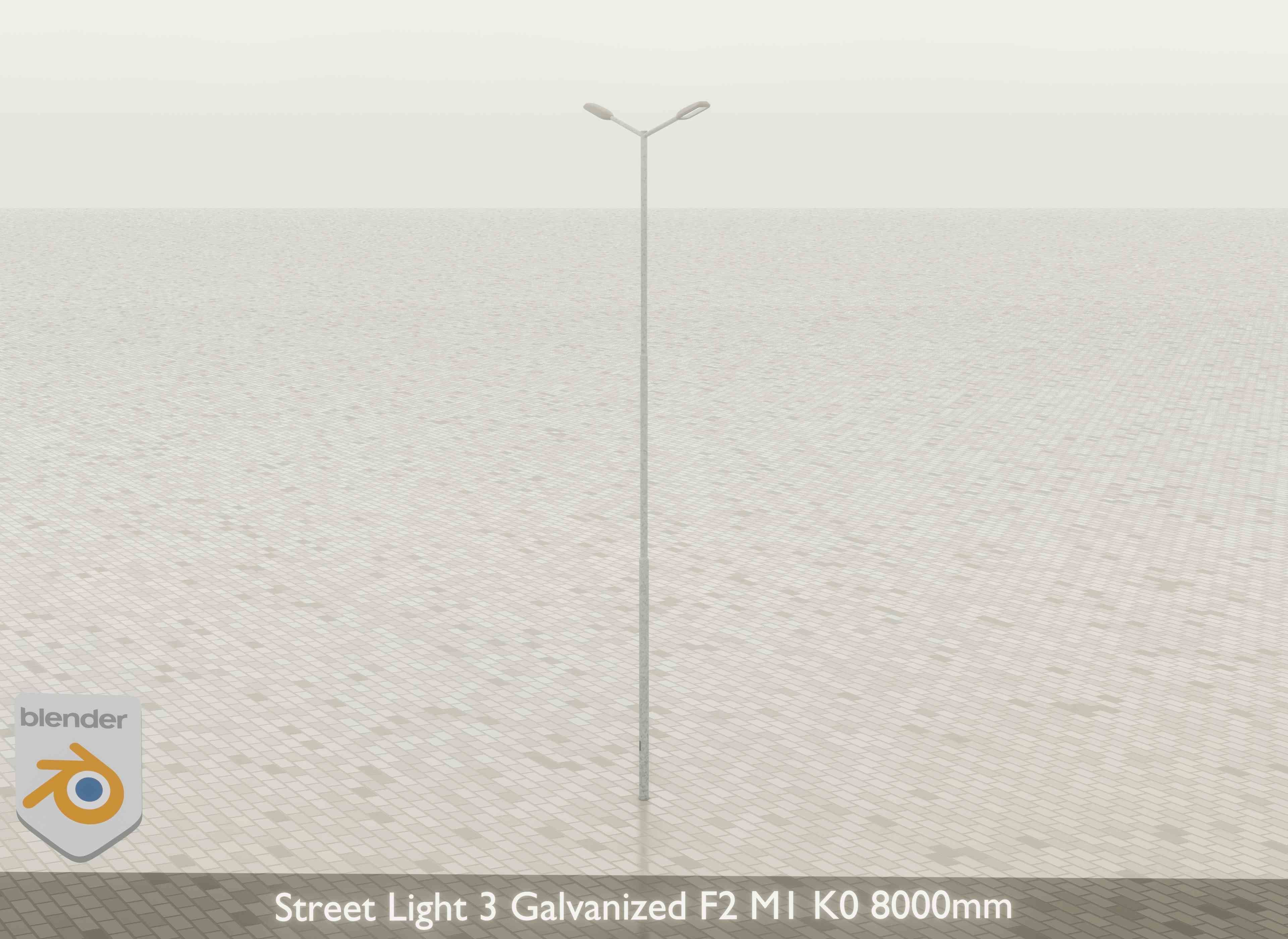 Street Light 3 Galvanized F2 M1 K0 8000mm Low-poly 3D model_22