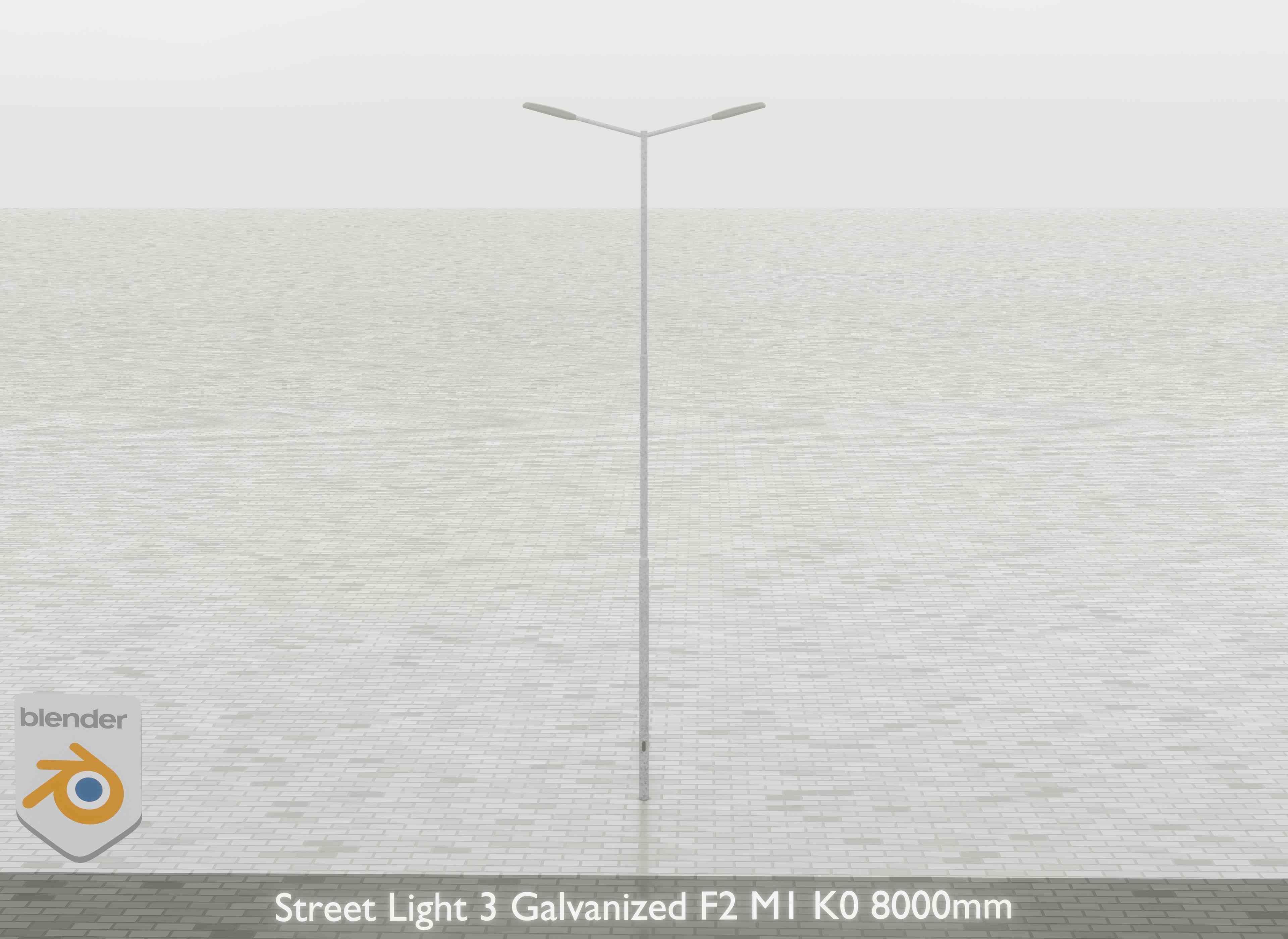 Street Light 3 Galvanized F2 M1 K0 8000mm Low-poly 3D model_28