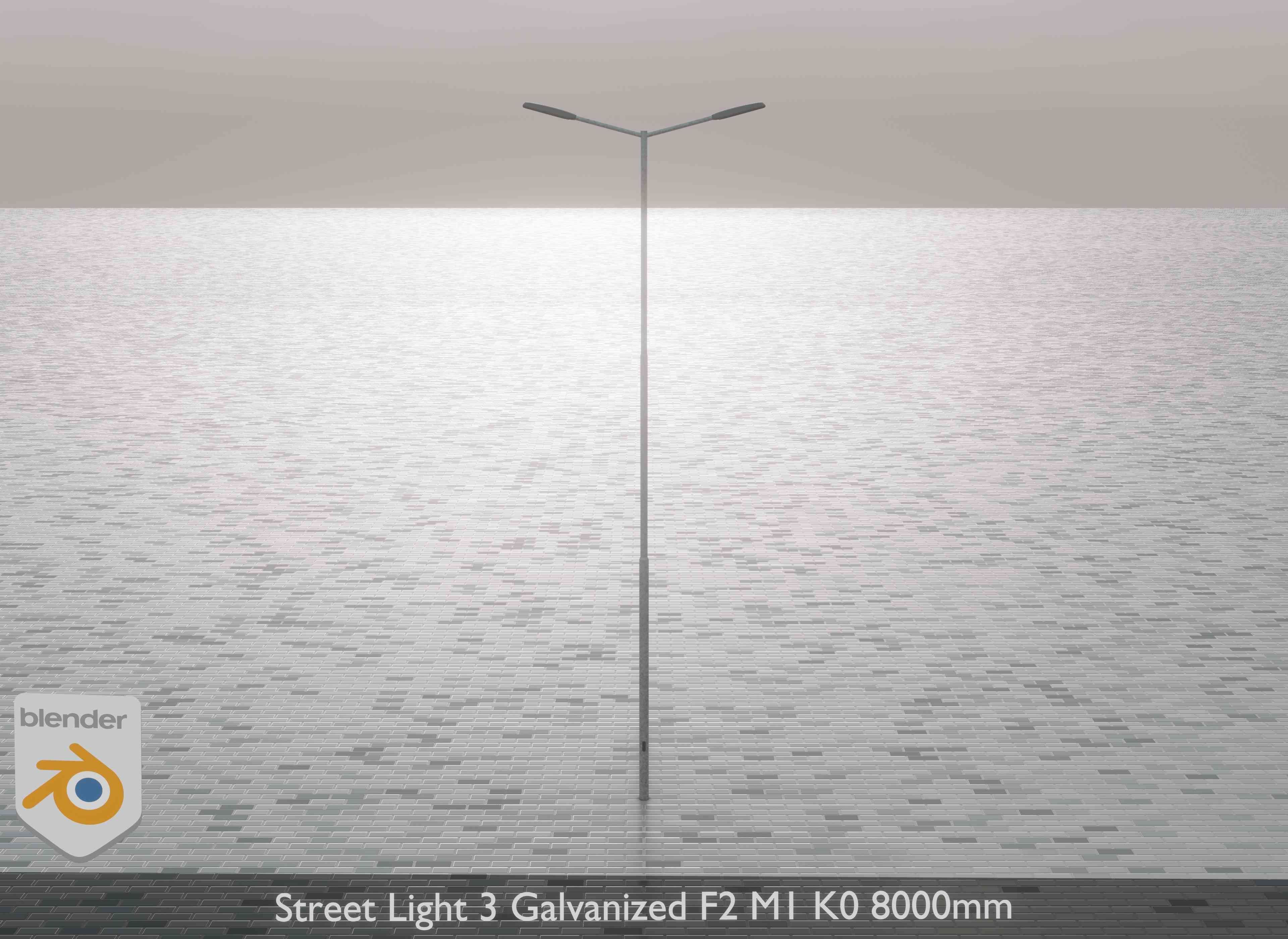 Street Light 3 Galvanized F2 M1 K0 8000mm Low-poly 3D model_1
