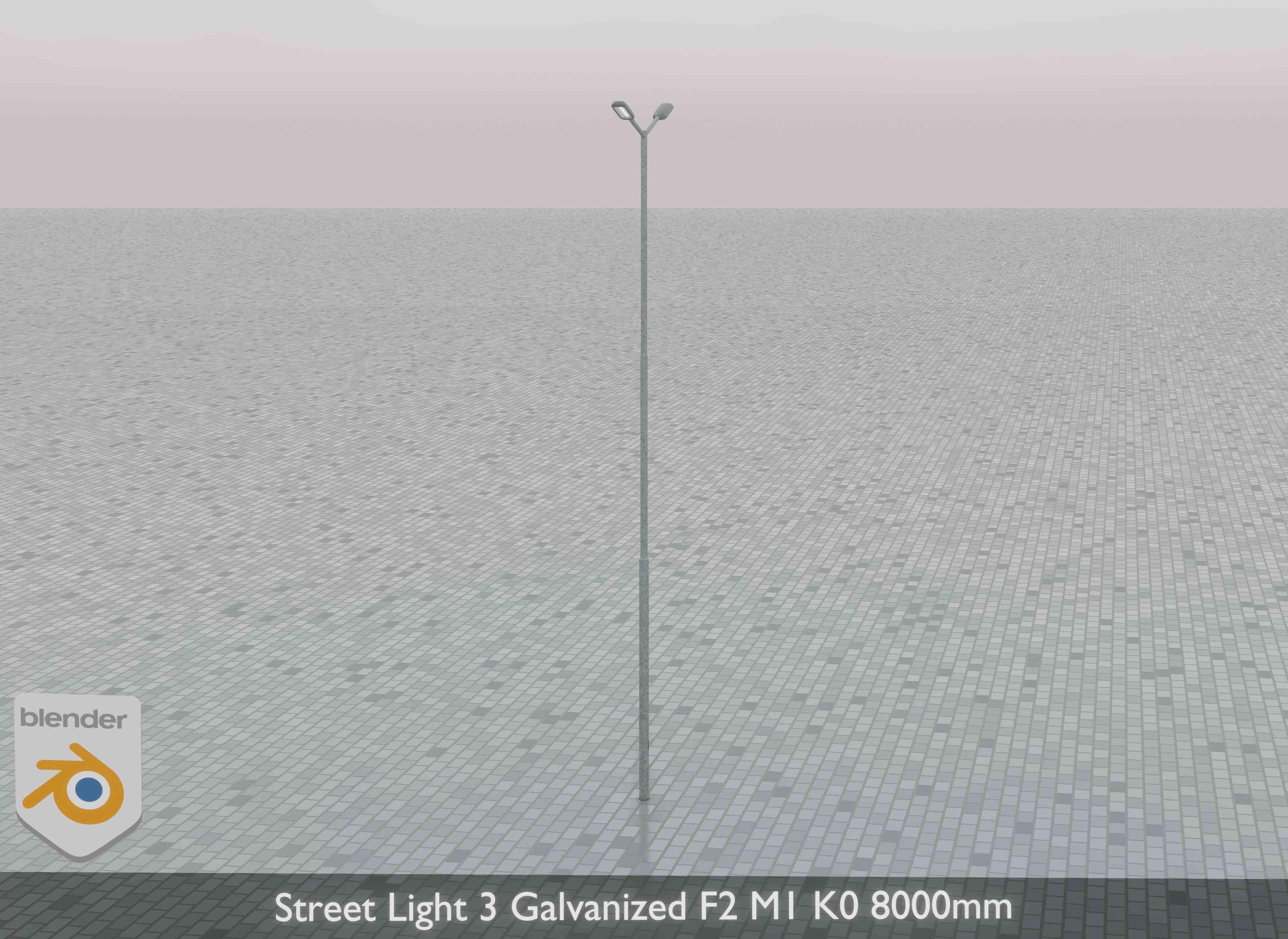 Street Light 3 Galvanized F2 M1 K0 8000mm Low-poly 3D model_32