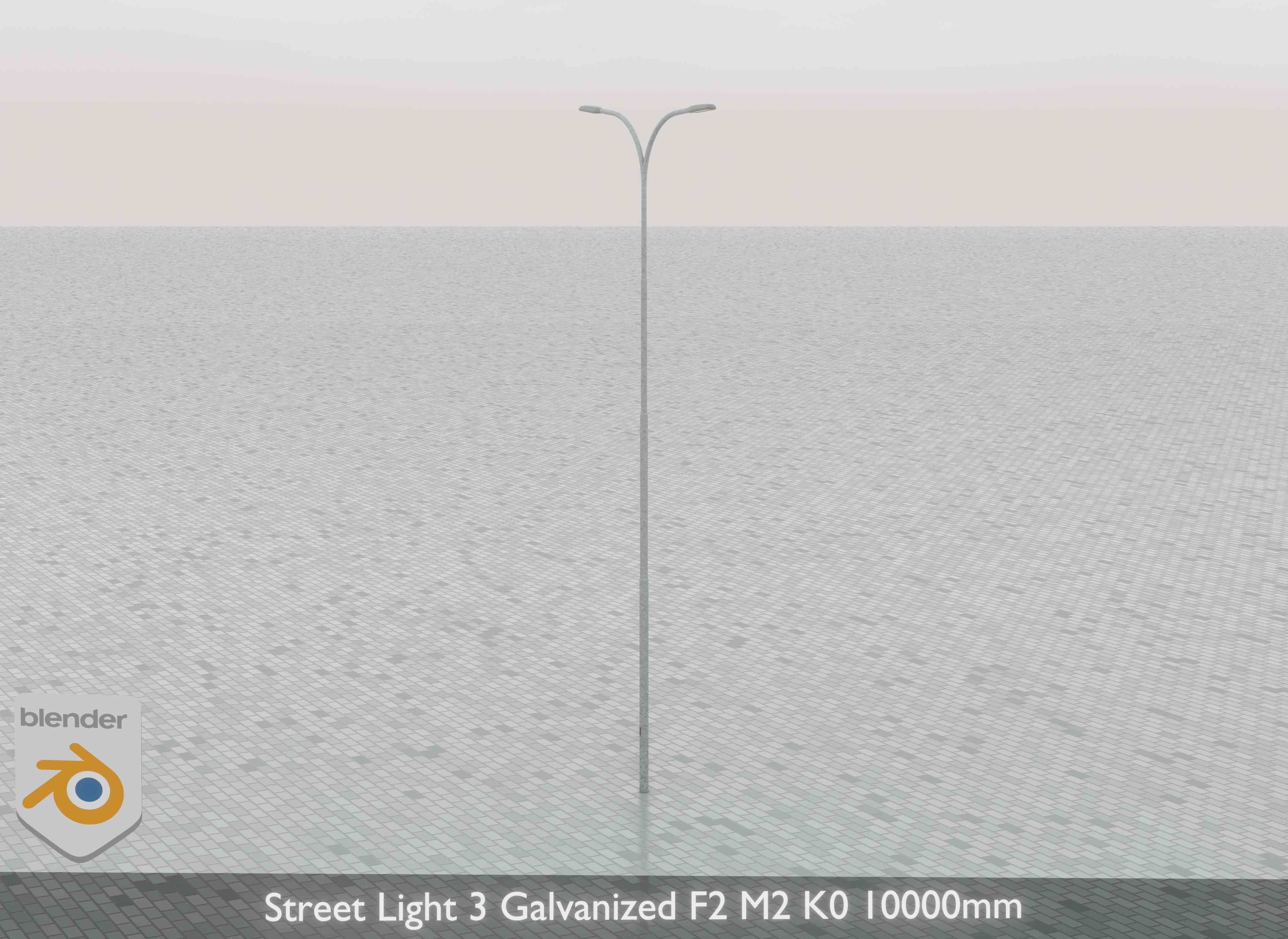 Street Light 3 Galvanized F2 M2 K0 10000mm Low-poly 3D model_30