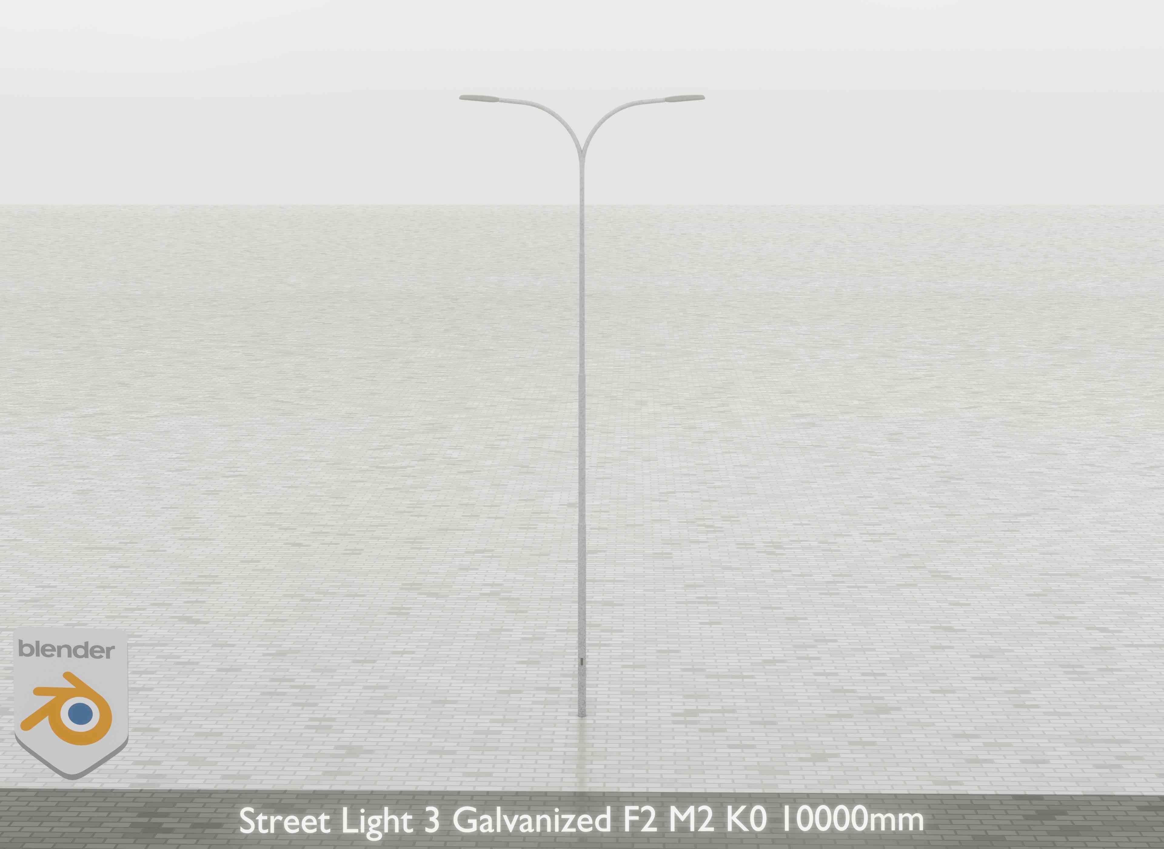 Street Light 3 Galvanized F2 M2 K0 10000mm Low-poly 3D model_27