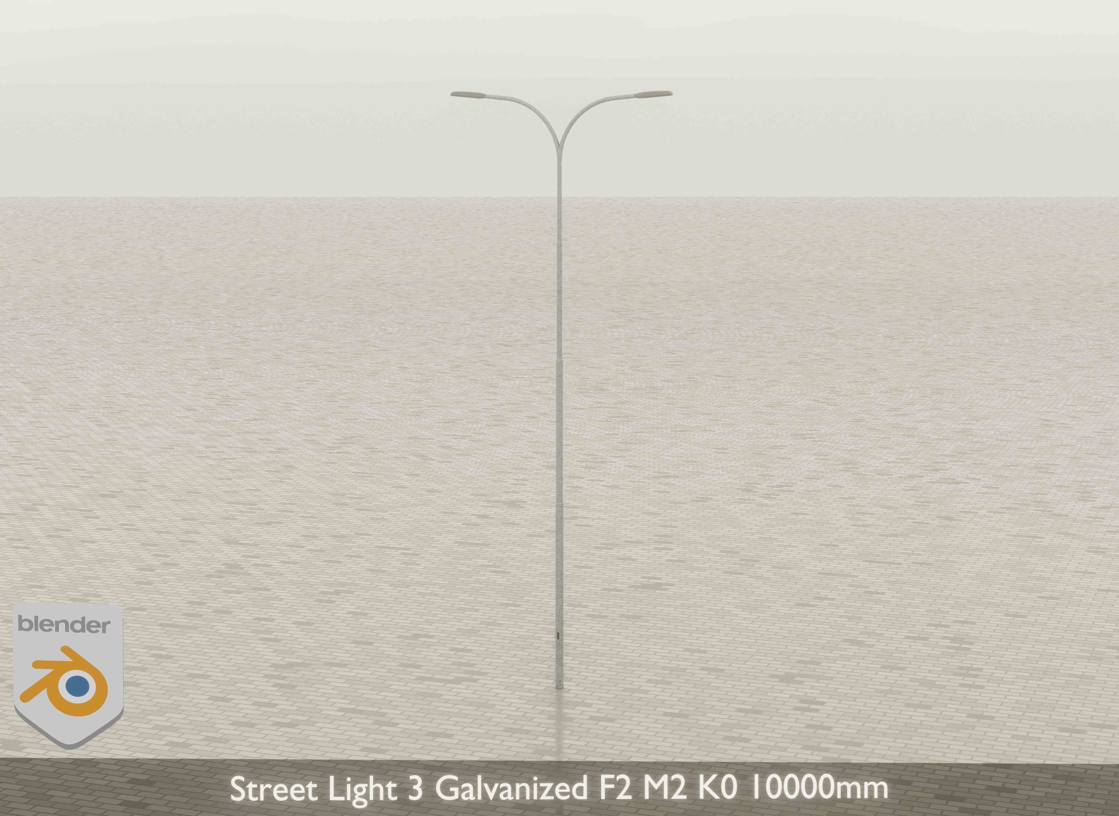 Street Light 3 Galvanized F2 M2 K0 10000mm Low-poly 3D model_20