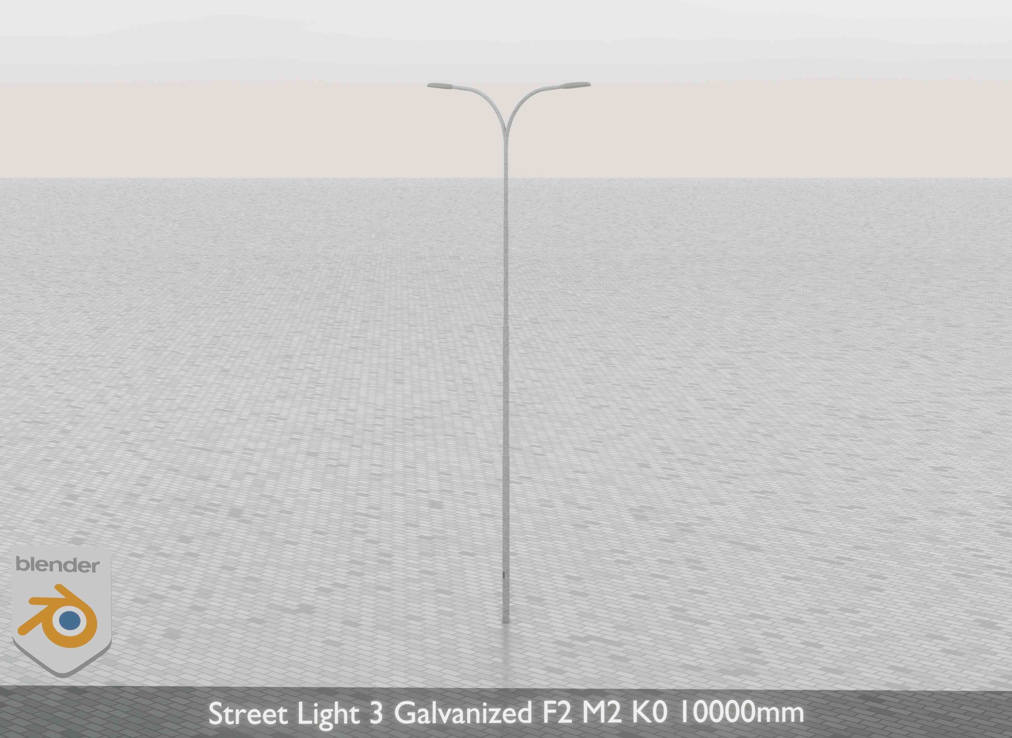 Street Light 3 Galvanized F2 M2 K0 10000mm Low-poly 3D model_29