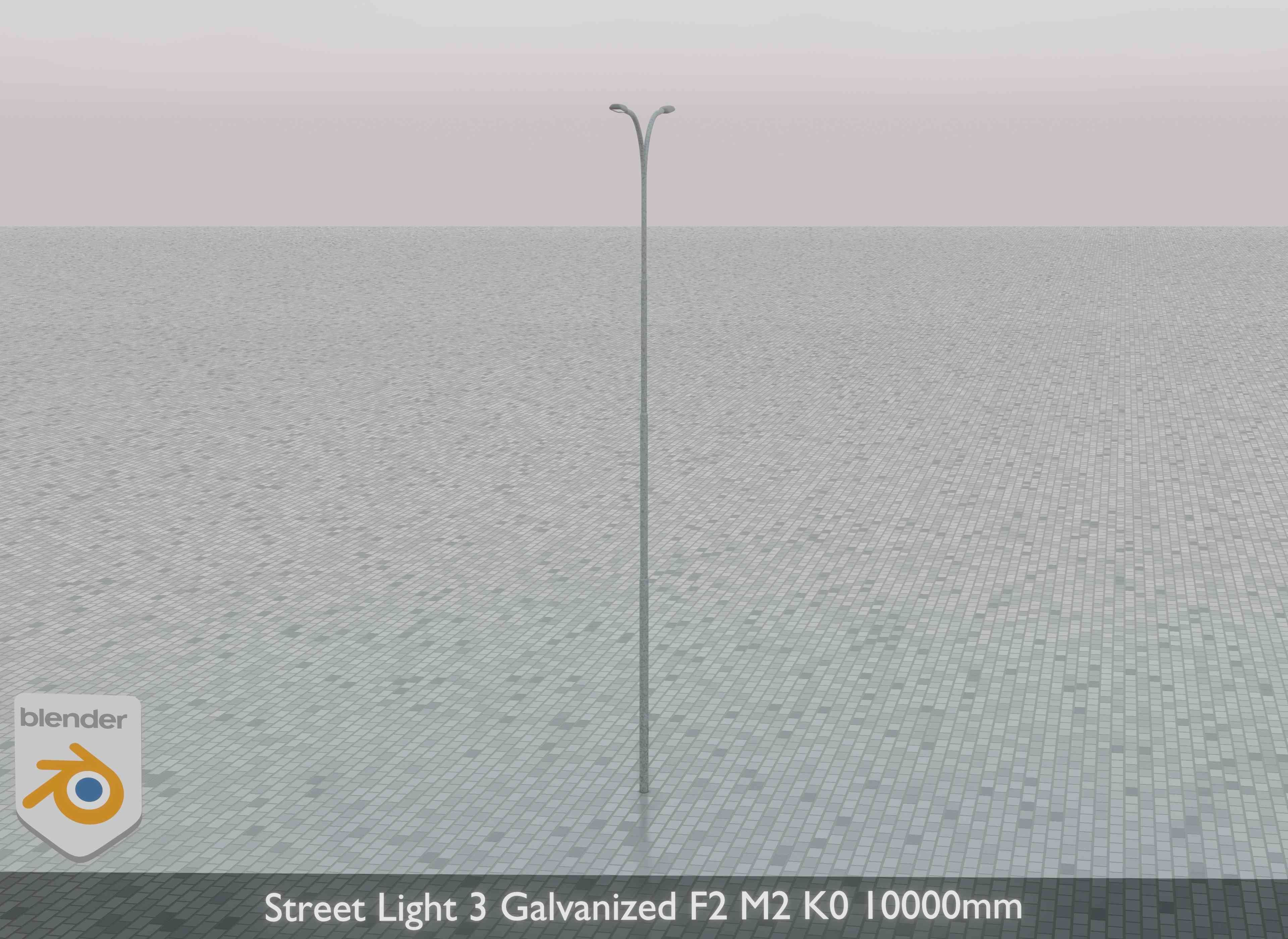 Street Light 3 Galvanized F2 M2 K0 10000mm Low-poly 3D model_32