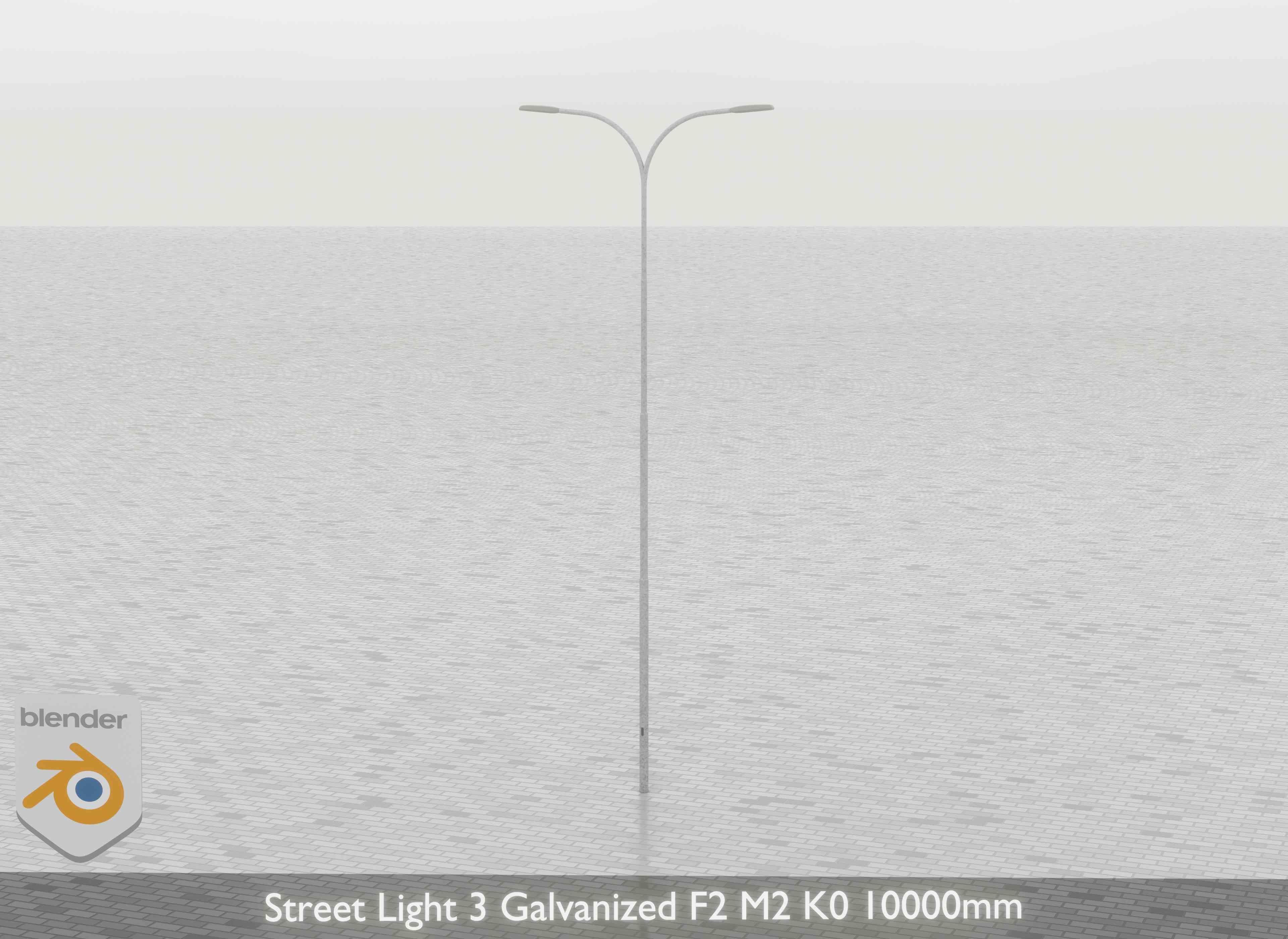 Street Light 3 Galvanized F2 M2 K0 10000mm Low-poly 3D model_28