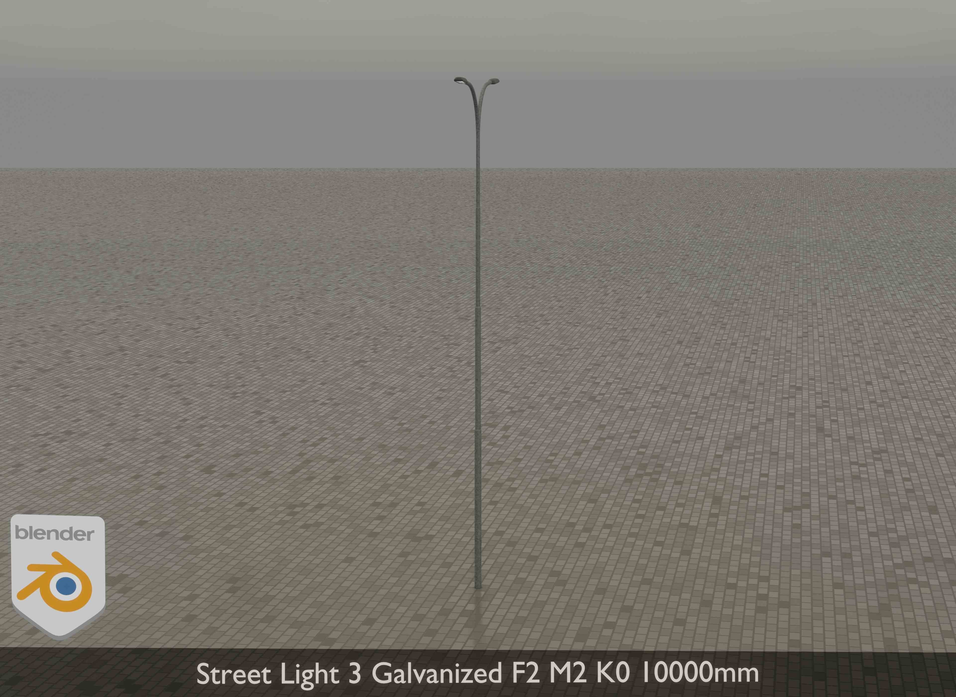 Street Light 3 Galvanized F2 M2 K0 10000mm Low-poly 3D model_15