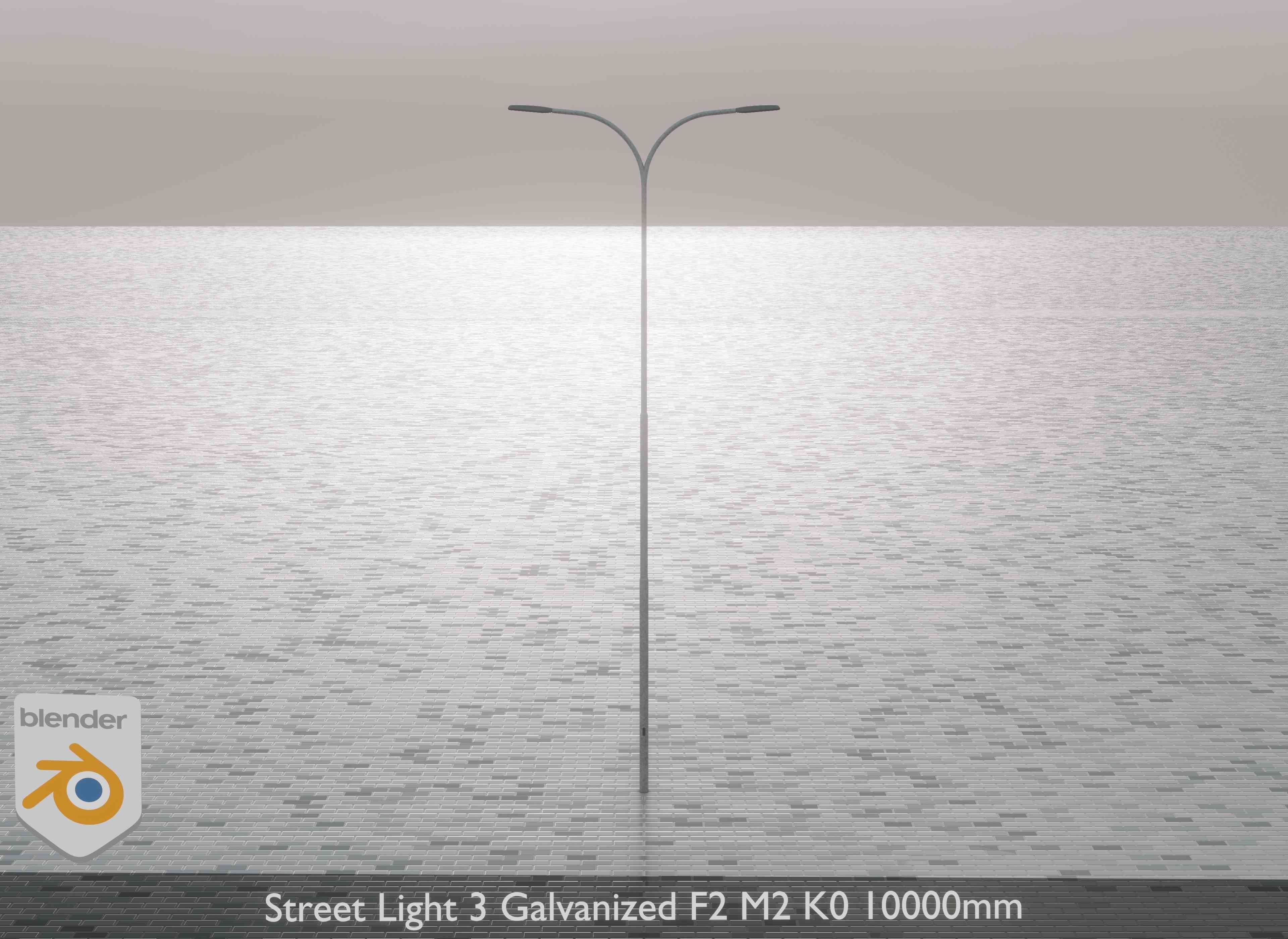 Street Light 3 Galvanized F2 M2 K0 10000mm Low-poly 3D model_1