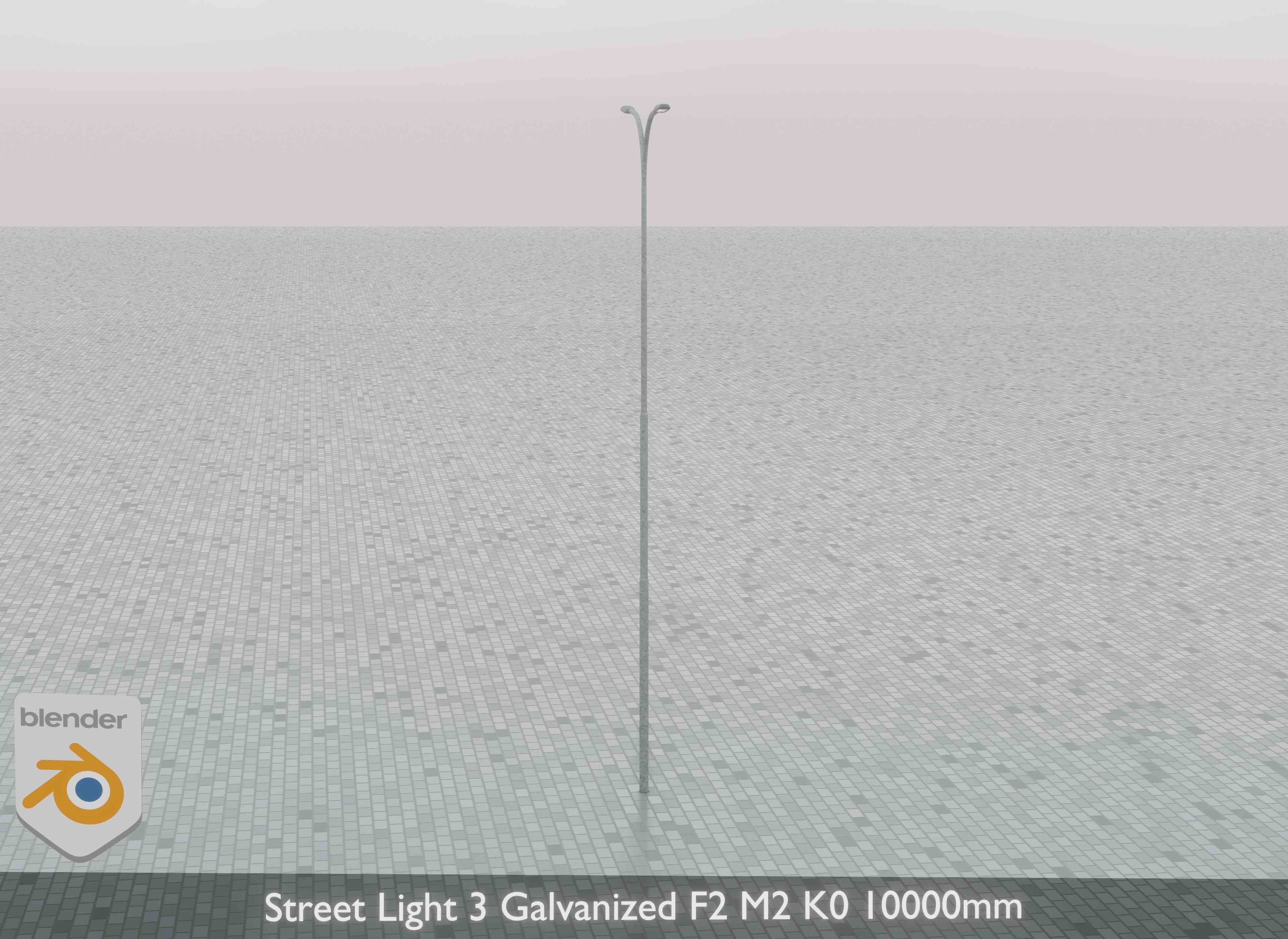 Street Light 3 Galvanized F2 M2 K0 10000mm Low-poly 3D model_31