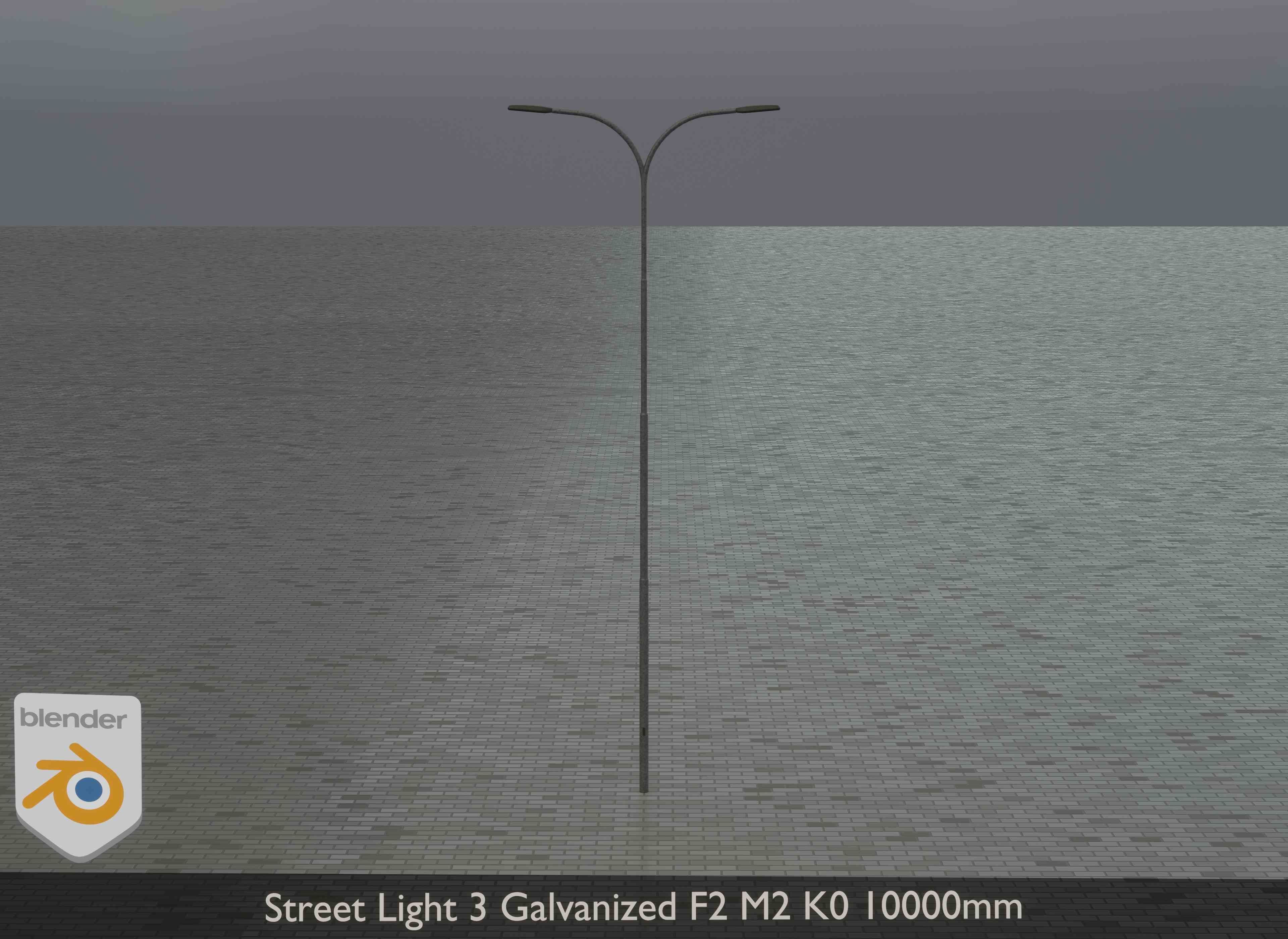Street Light 3 Galvanized F2 M2 K0 10000mm Low-poly 3D model_10
