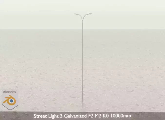 Street Light 3 Galvanized F2 M2 K0 10000mm Low-poly 3D model