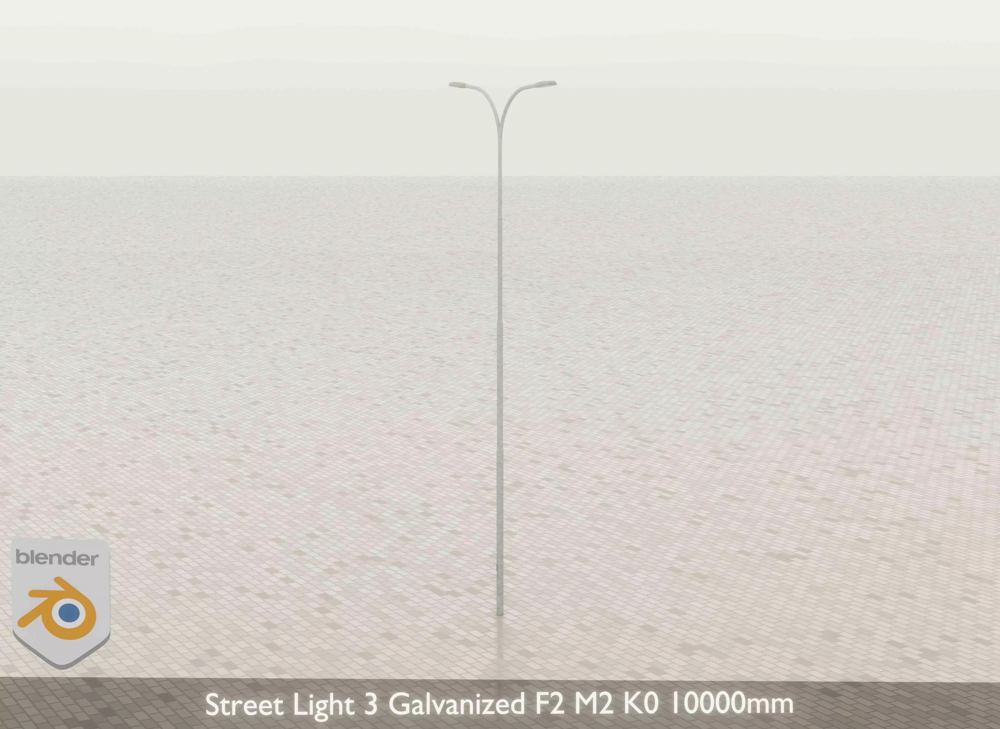Street Light 3 Galvanized F2 M2 K0 10000mm Low-poly 3D model_0