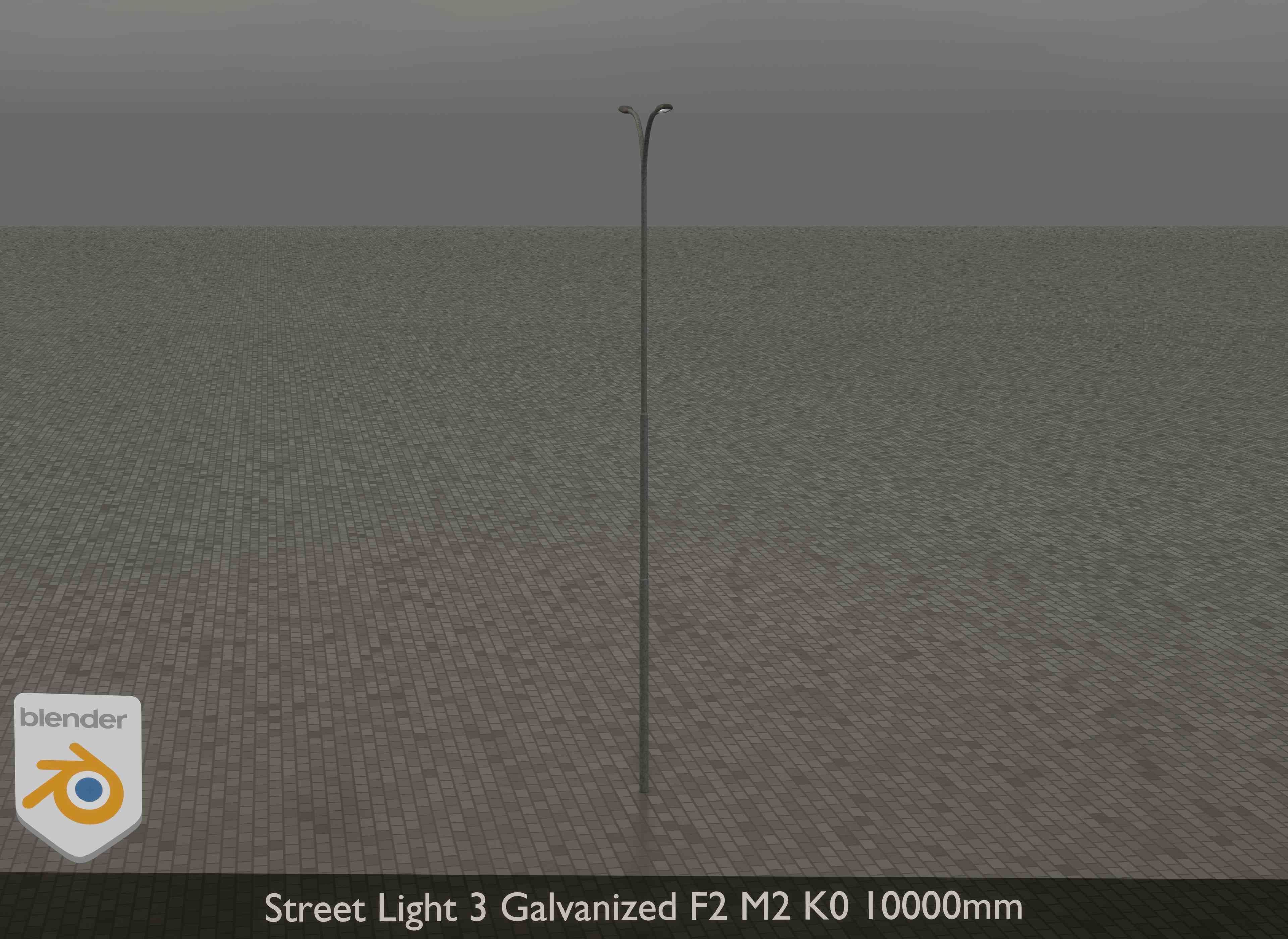 Street Light 3 Galvanized F2 M2 K0 10000mm Low-poly 3D model_14