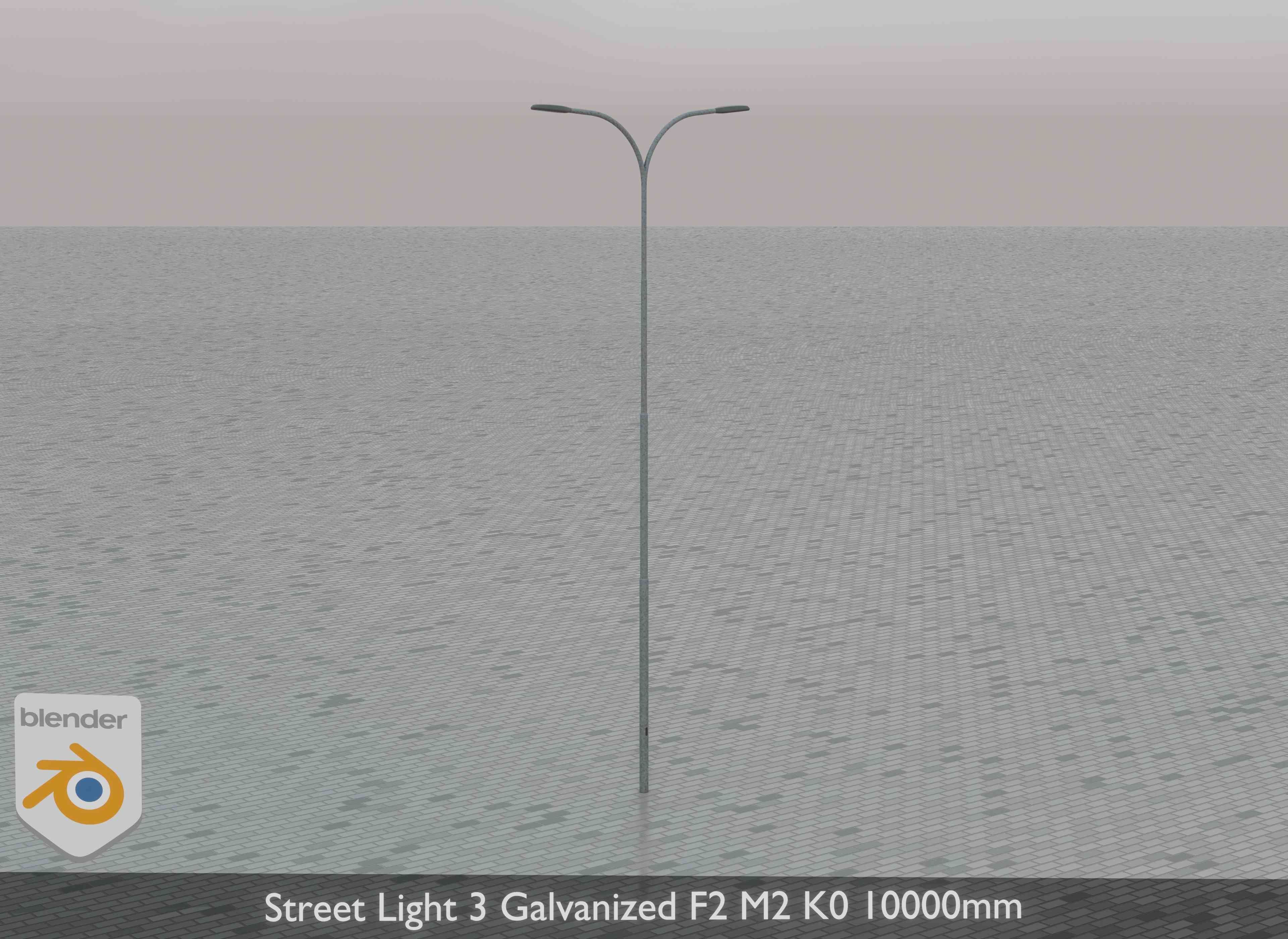 Street Light 3 Galvanized F2 M2 K0 10000mm Low-poly 3D model_34