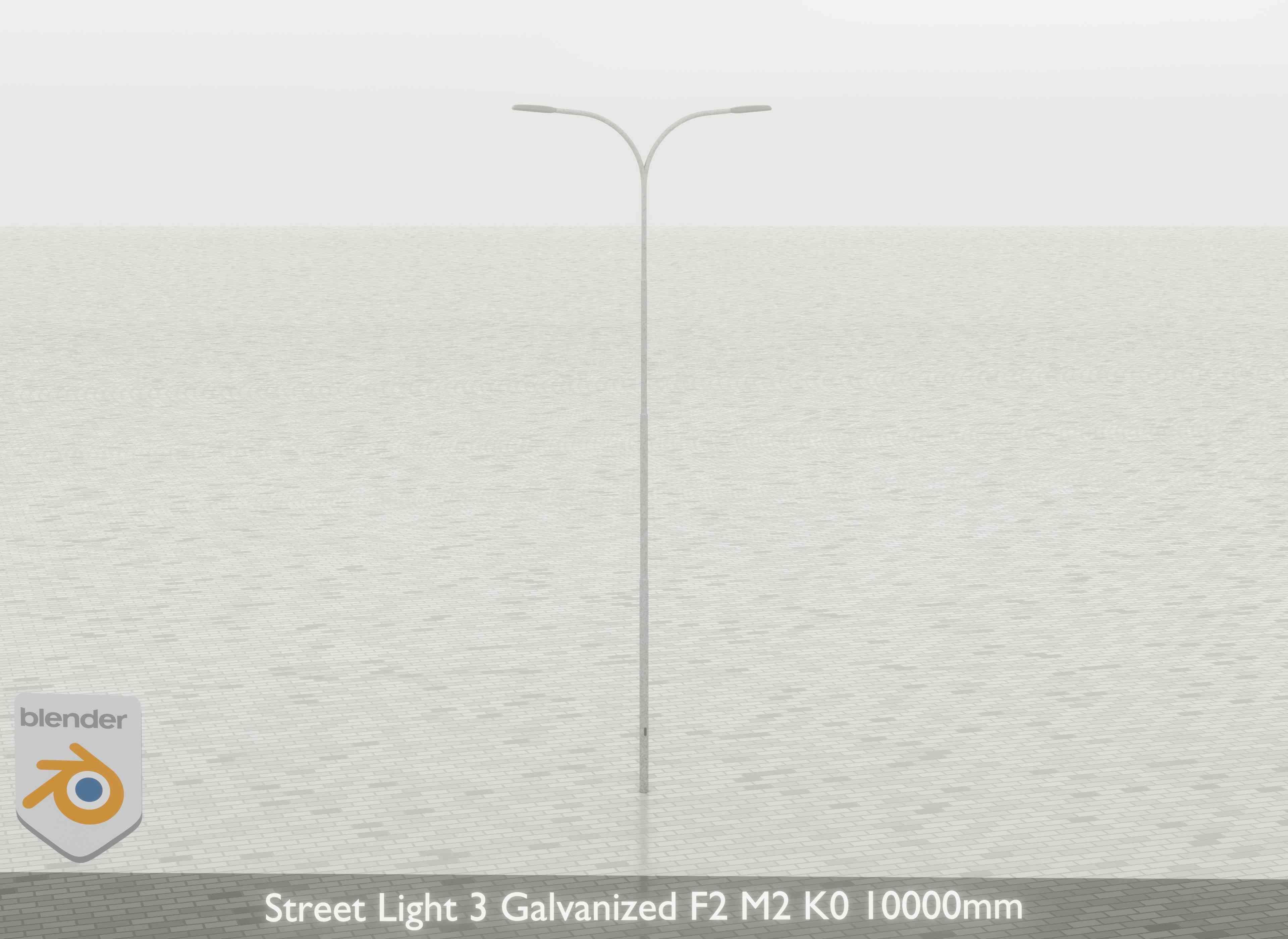 Street Light 3 Galvanized F2 M2 K0 10000mm Low-poly 3D model_26